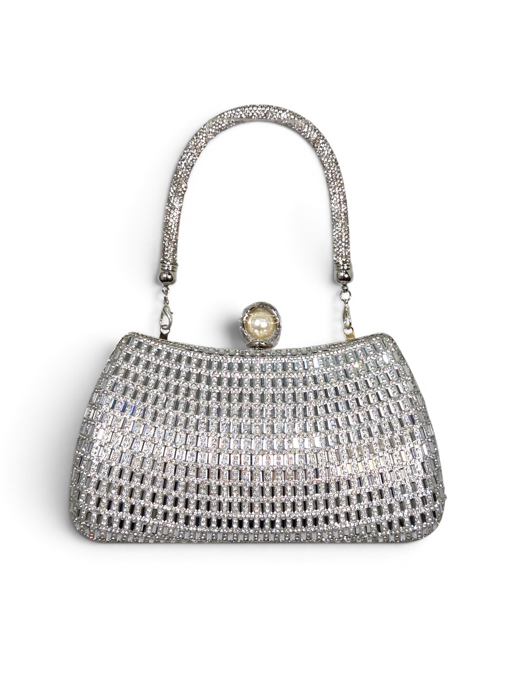 Bolsa Elegance Clutch Cristal Prata 1095