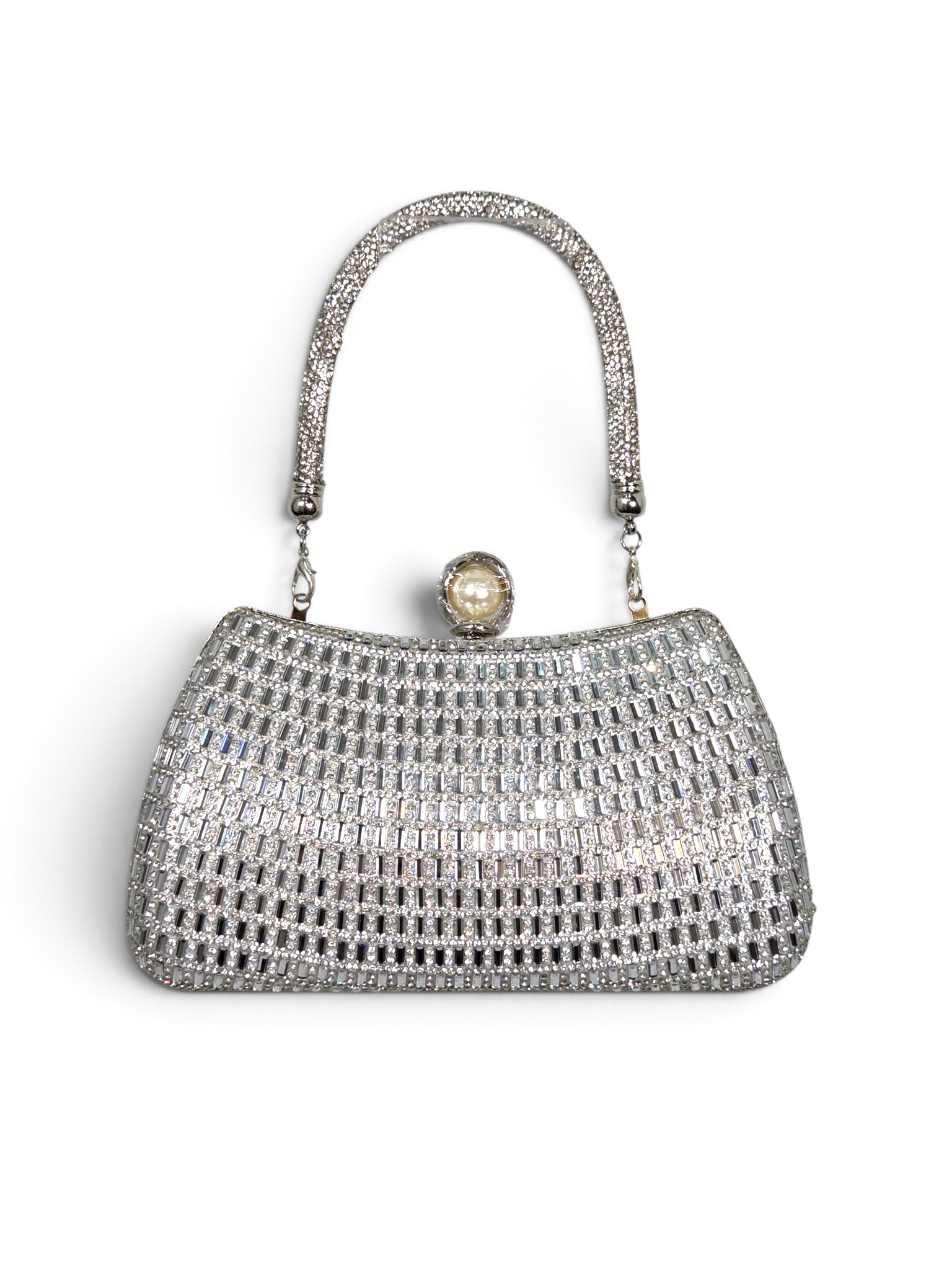 Bolsa Elegance Clutch Cristal Prata 1095