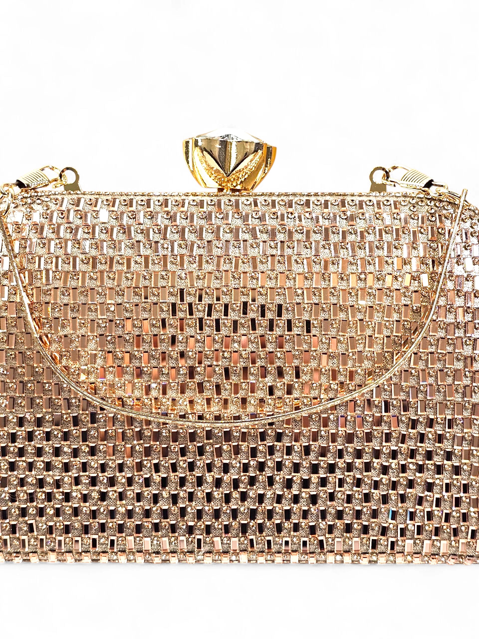 Bolsa Clutch Cristal Champagne 028