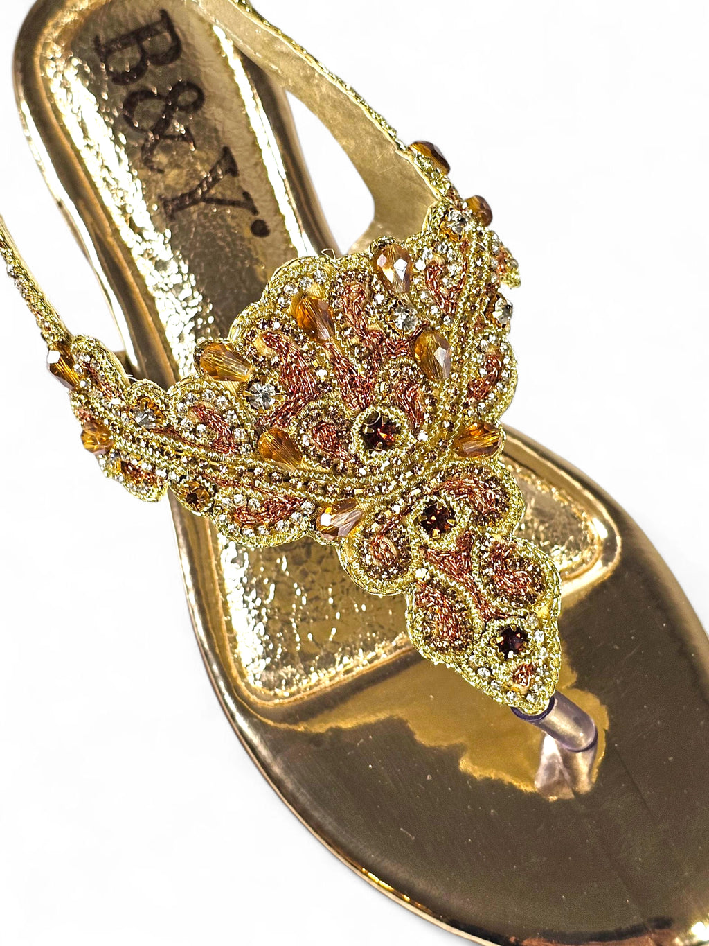 Sandália 9378 Dourado Com Salto Bloco 3cm