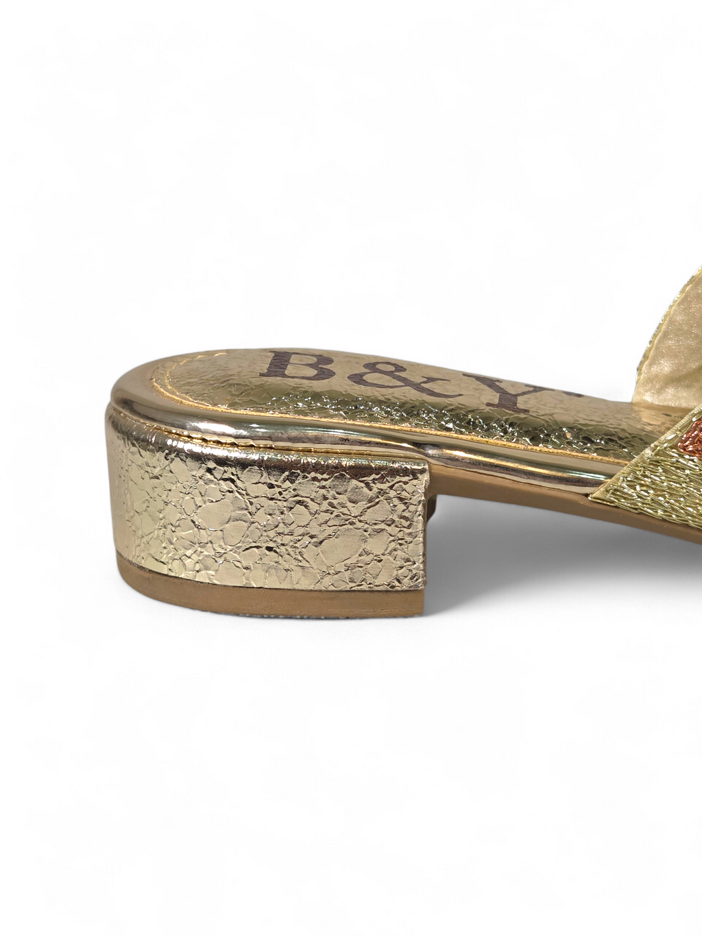 Tamanco 9369 Dourado Salto Bloco