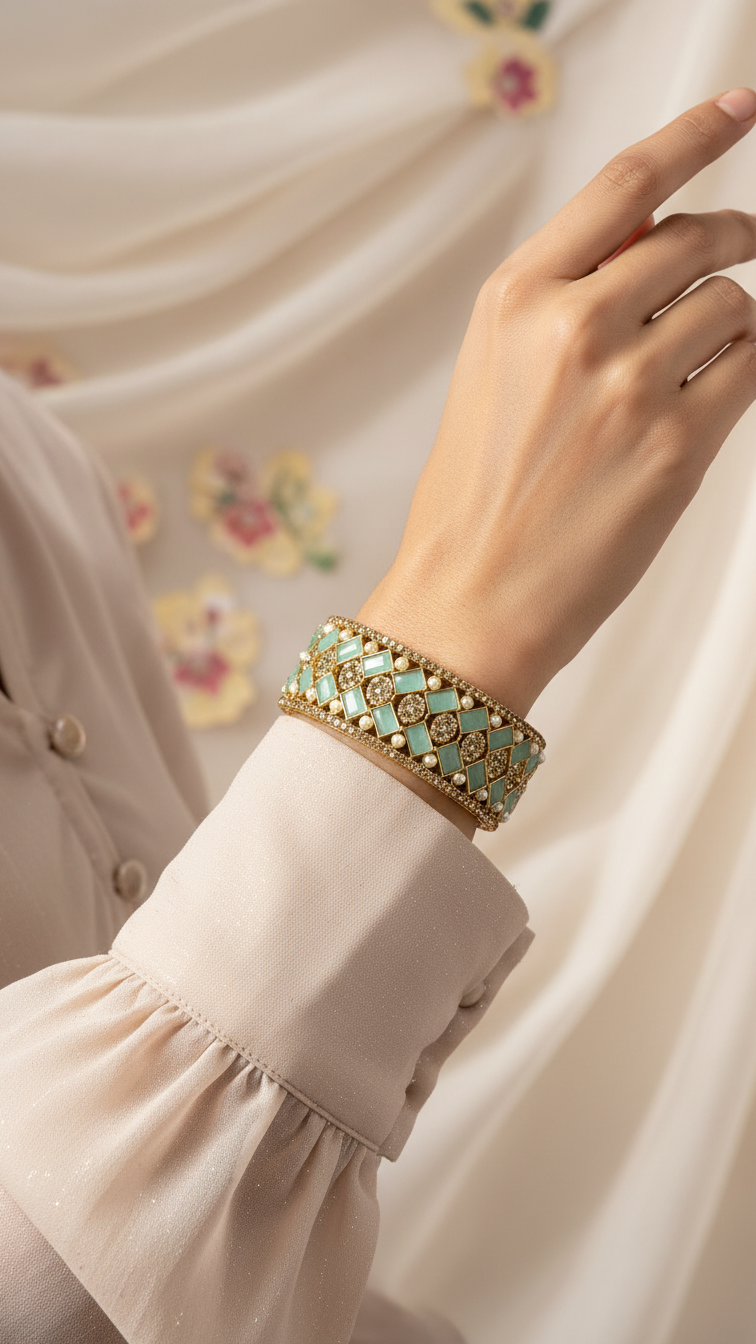 Bracelete Folheado Semi Joia Dourado #1009