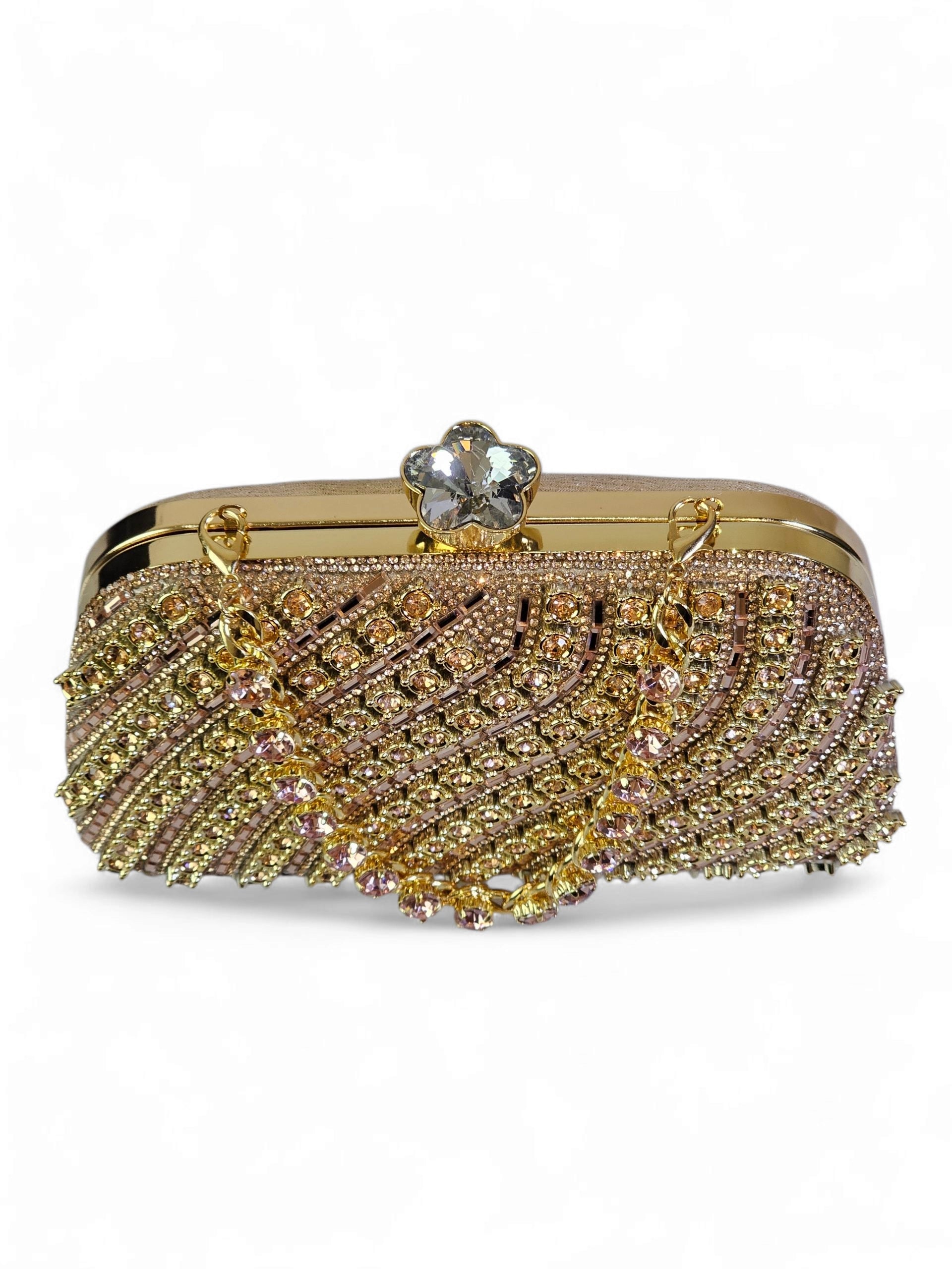 Bolsa Clutch Cristal champagne 1005