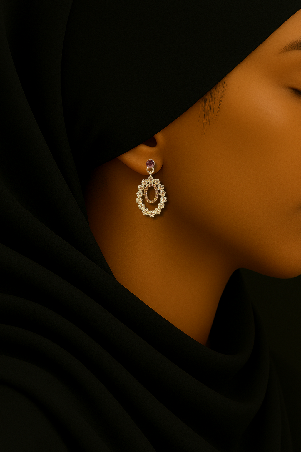 Brinco Cristal Dourado 076