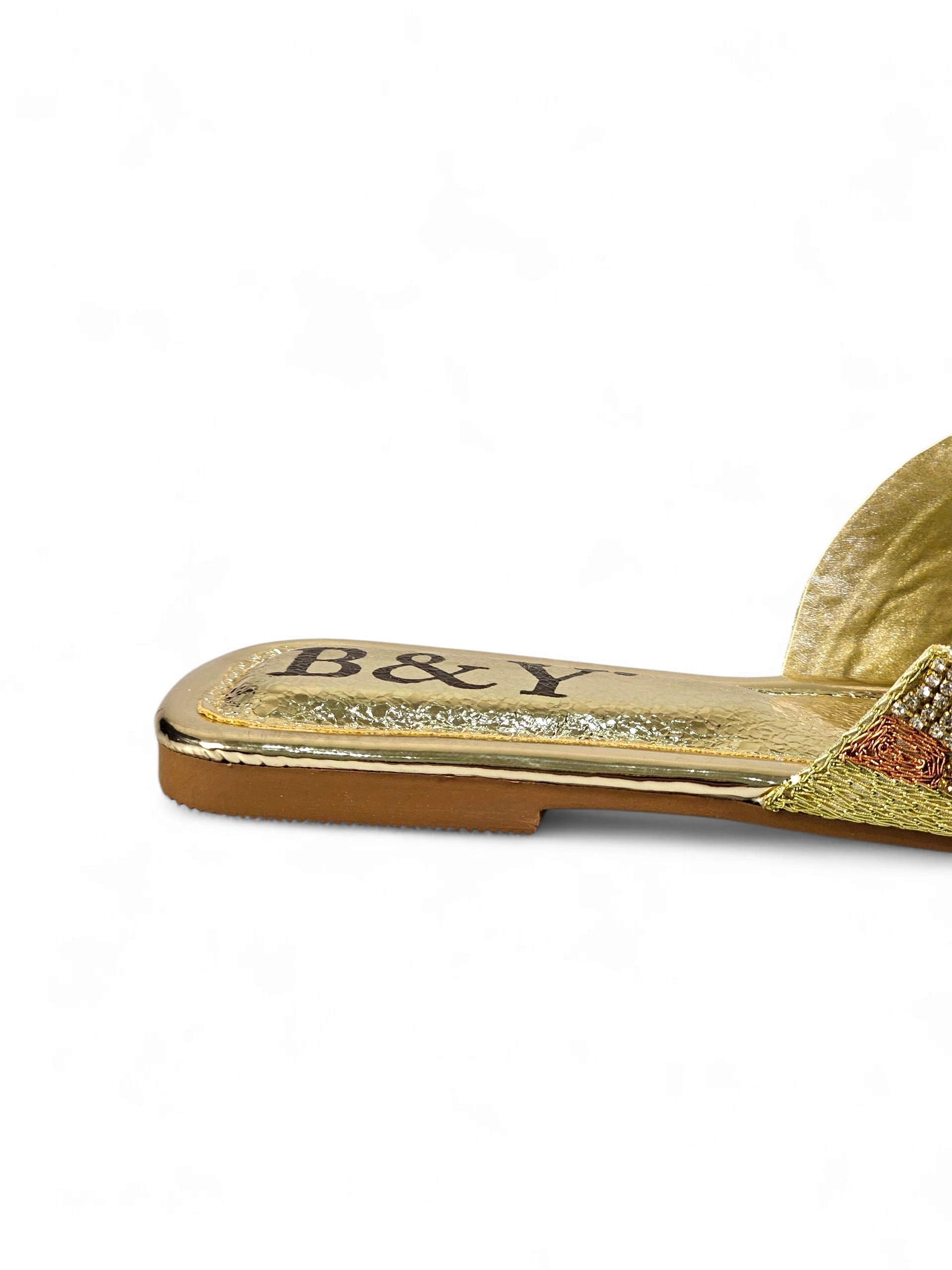 Tamanco 9369 Dourado Sem Salto