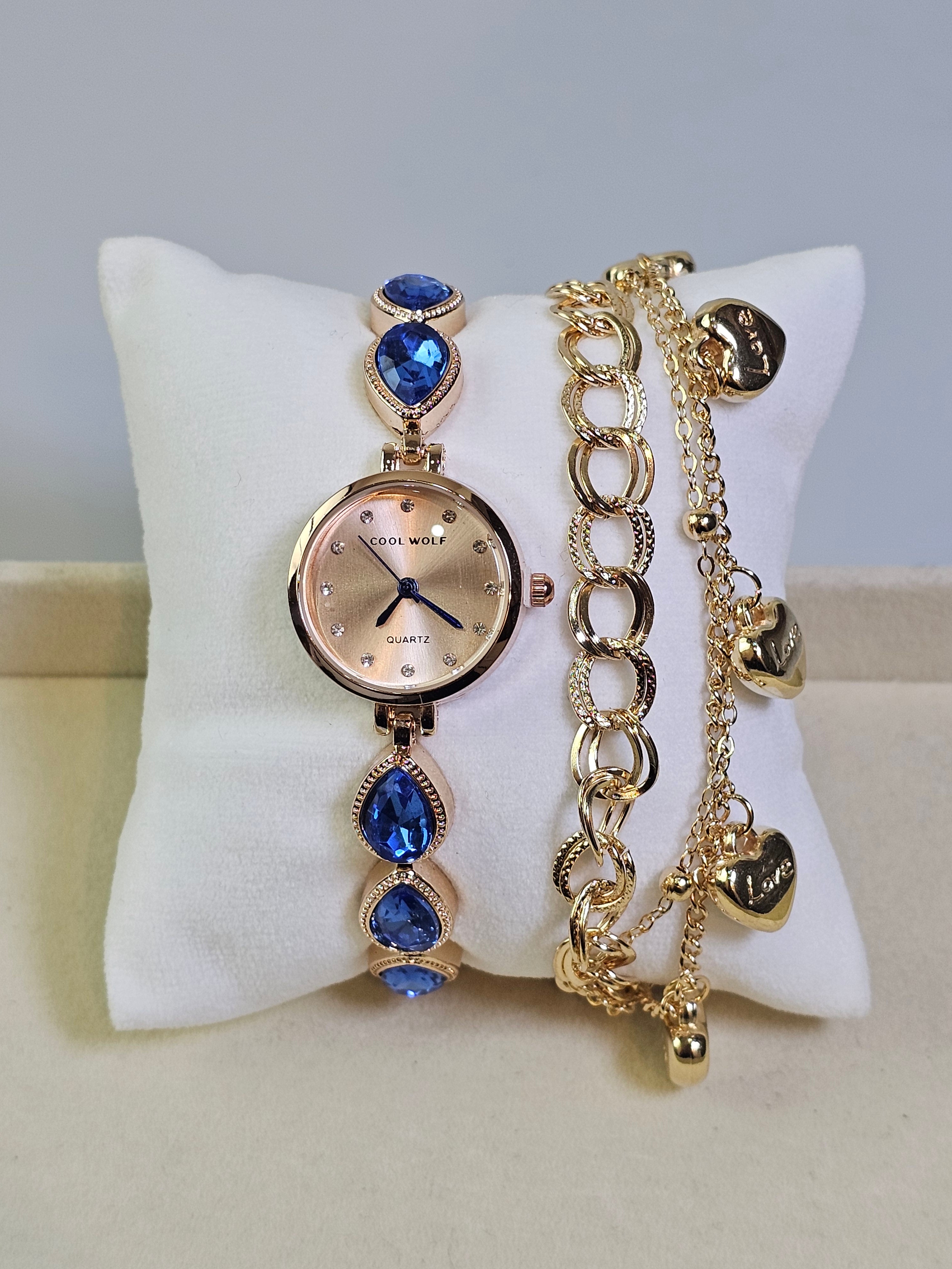 Relógio Prova d’Água com Pulseira Folheada 034