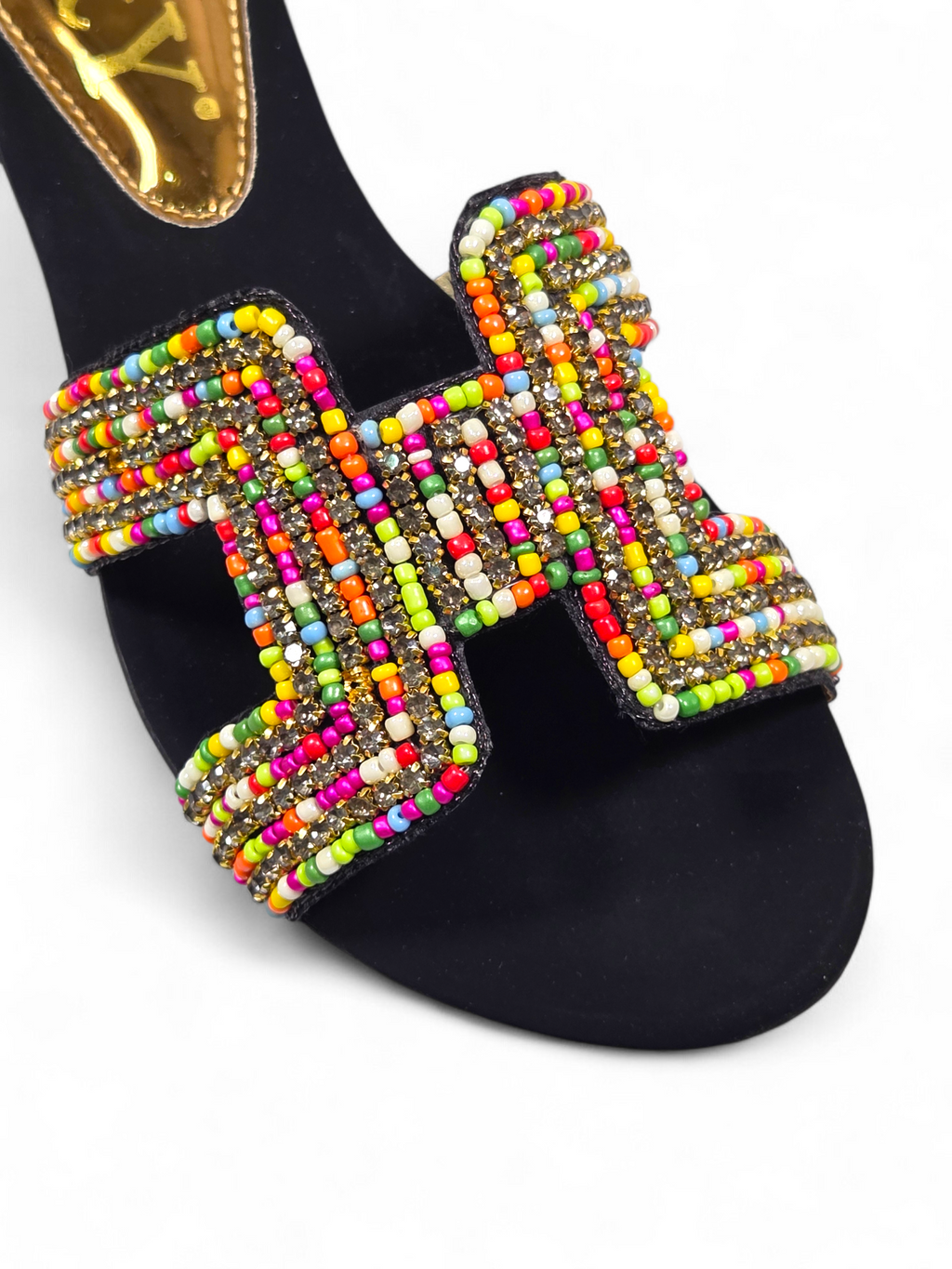 Tamanco 9135 Preto Colorido Salto Bloco