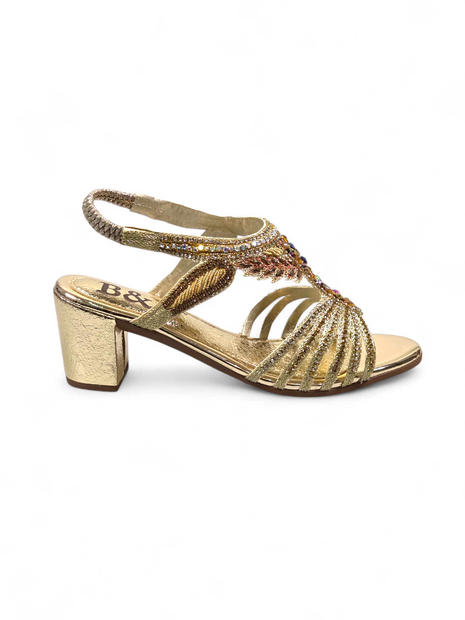 Sandália 9741 Dourado Com Salto Alto 6cm
