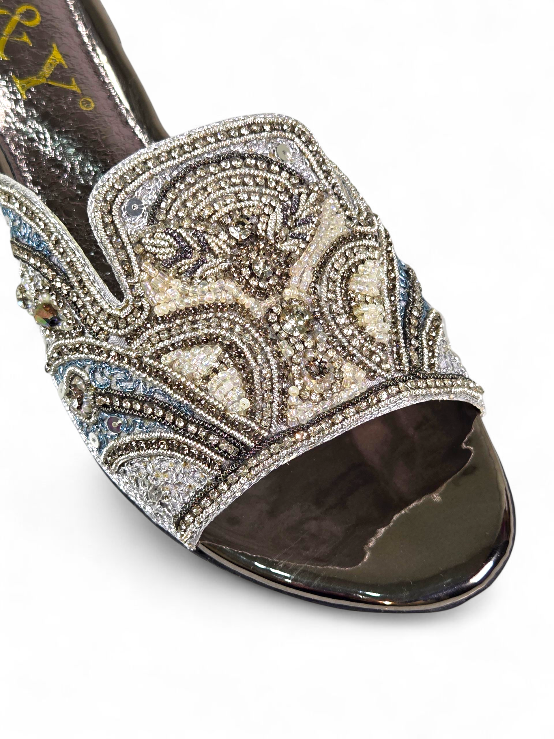 Tamanco 9115 Prata Salto Bloco