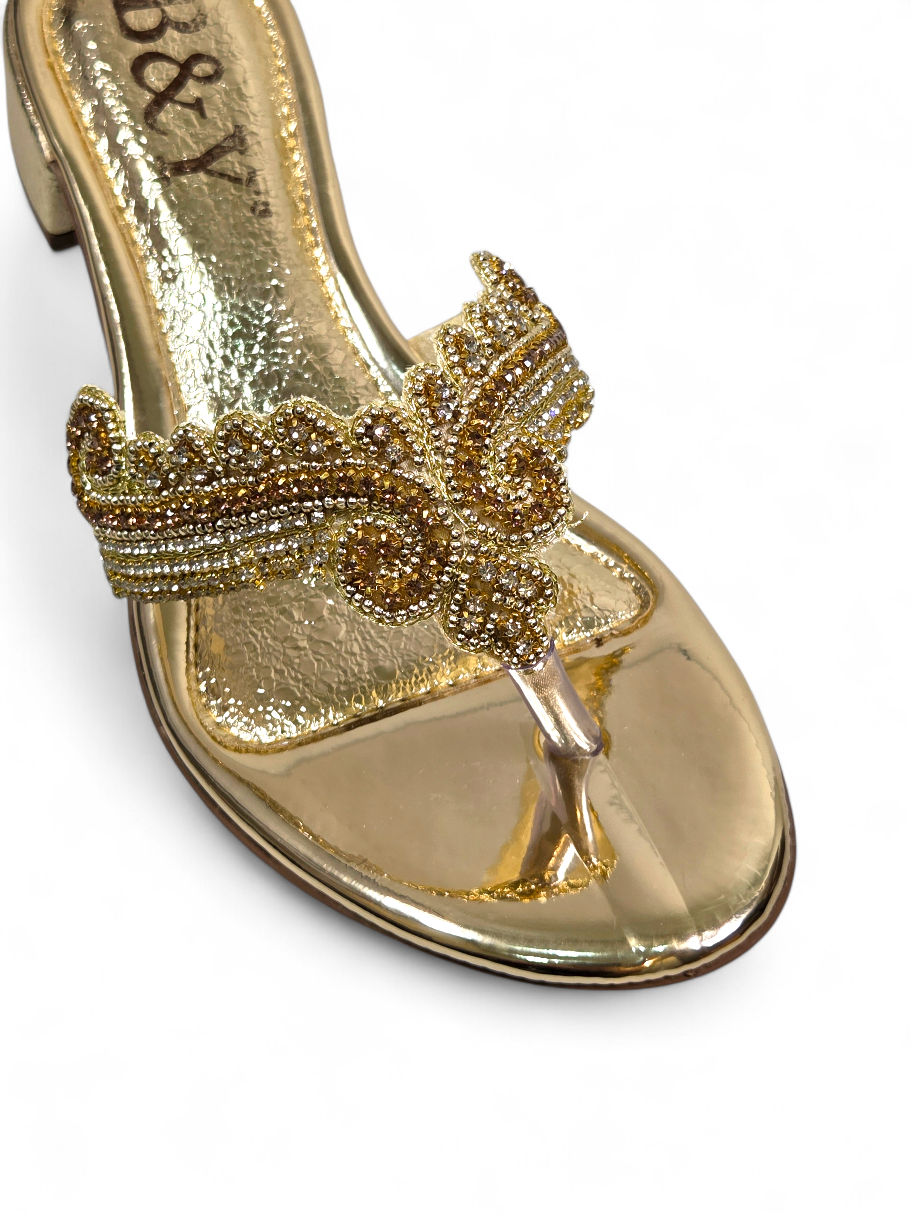 Chinelo 3047 Dourado Salto Bloco
