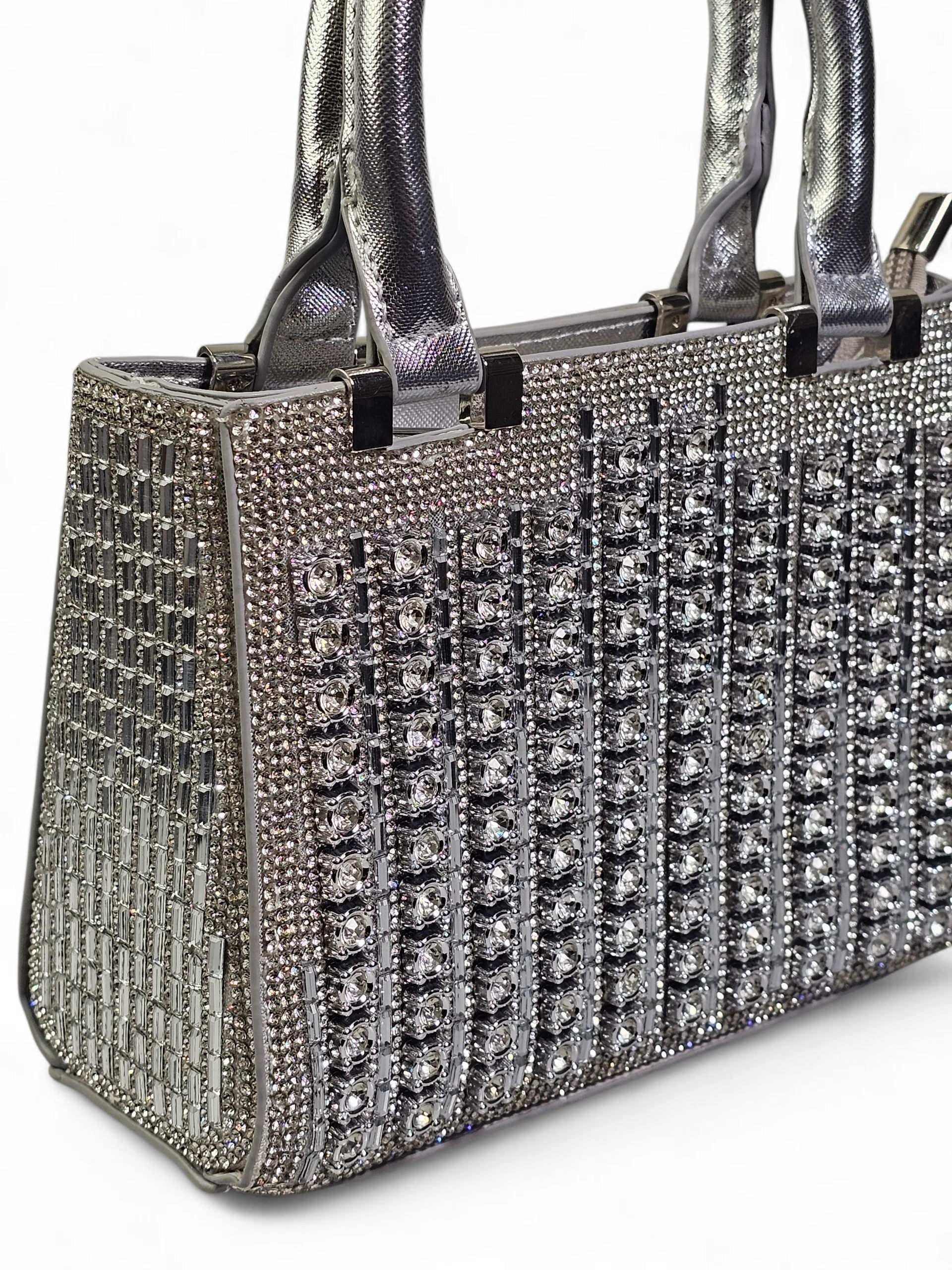 Bolsa Luxo Cristal Prata 1033