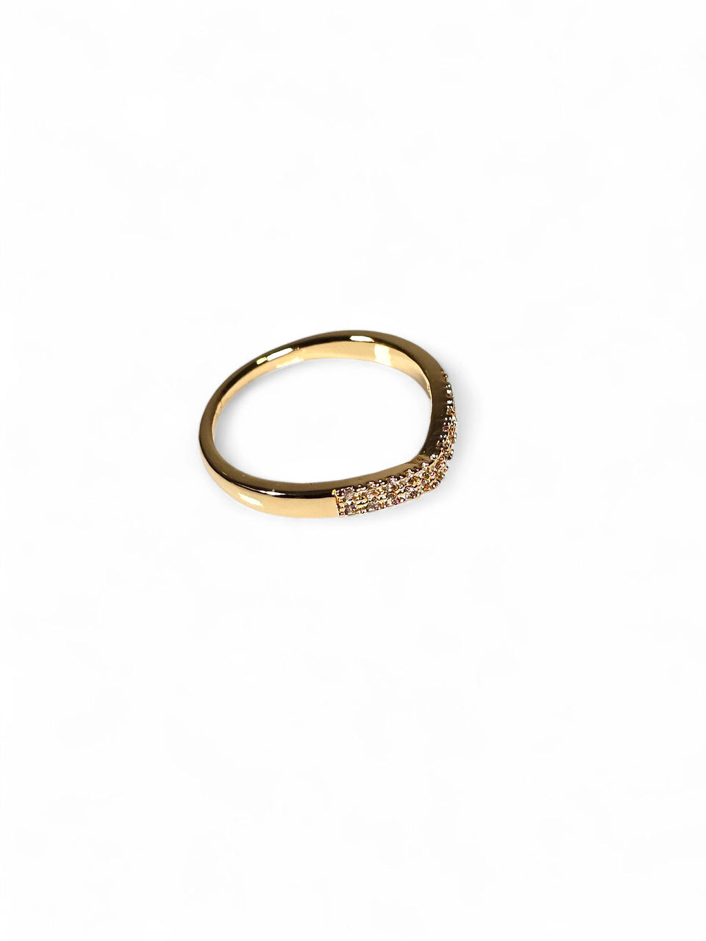 Anel Cristal Zirconia Dourada 011