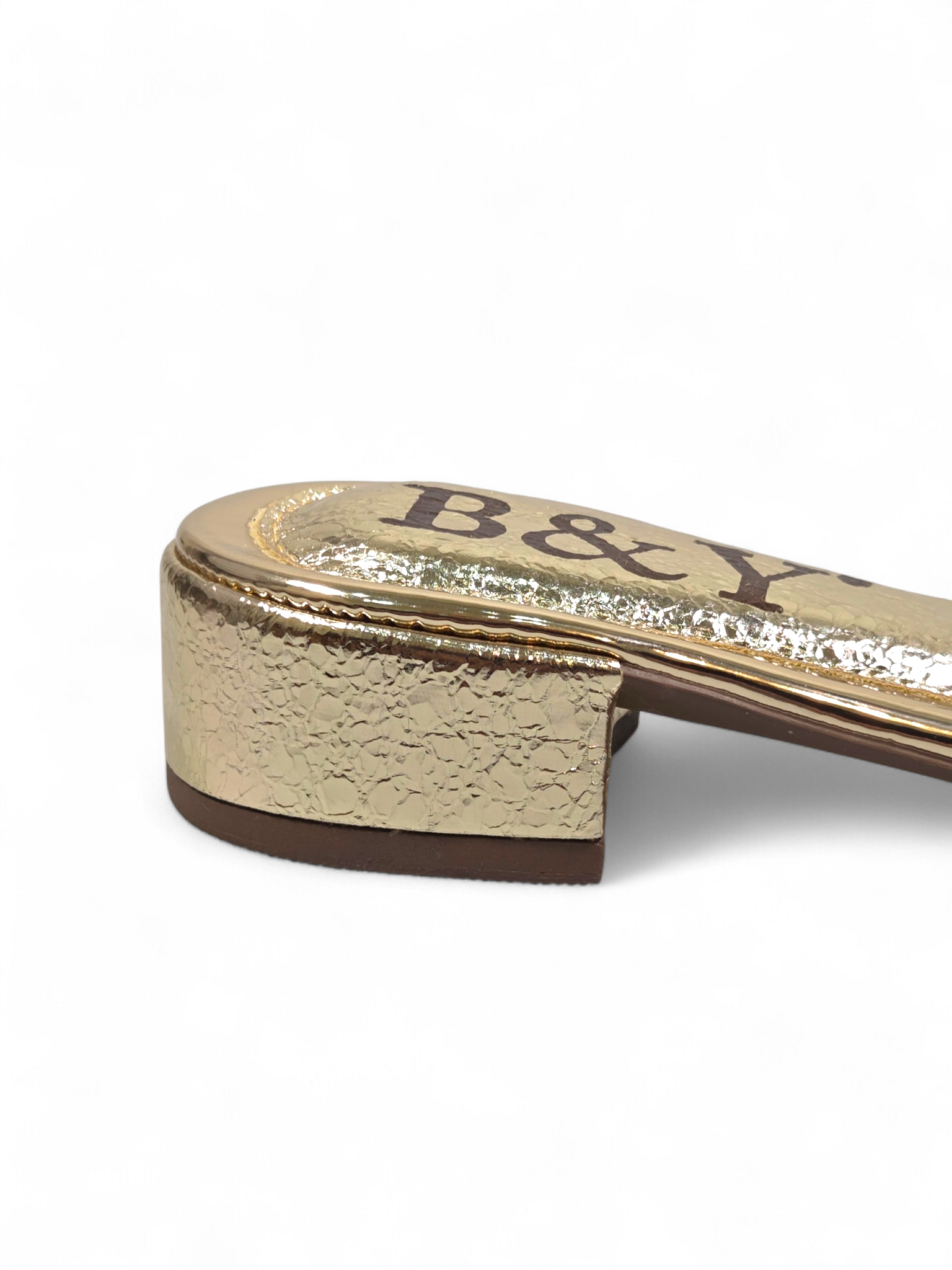 Tamanco 9575 Dourado Salto Bloco 3 cm