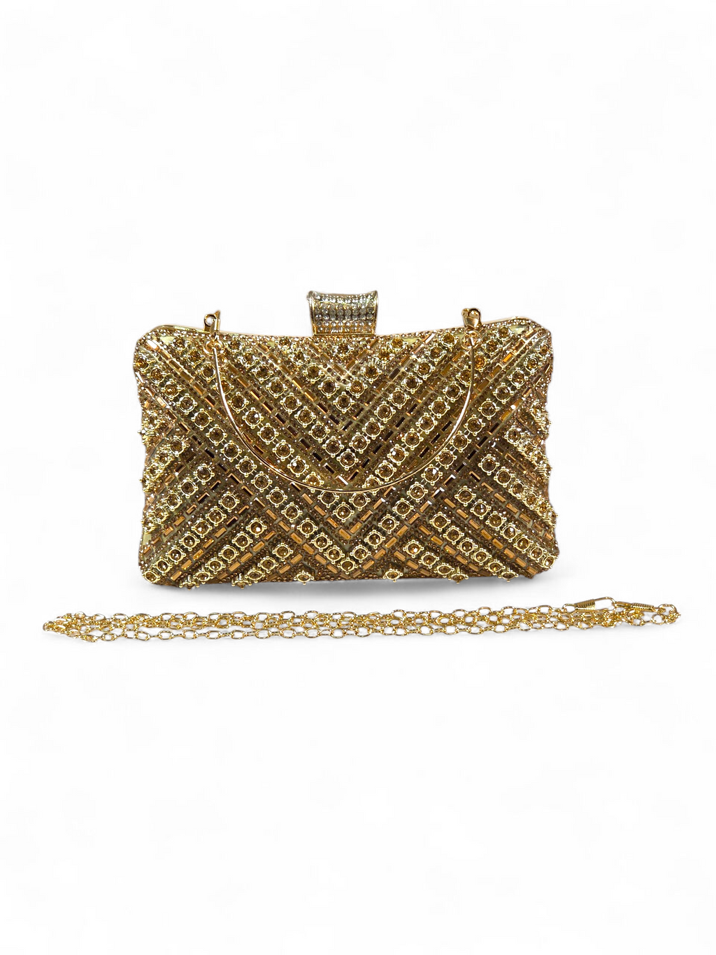 Bolsa Clutch Cristal Dourado 1049
