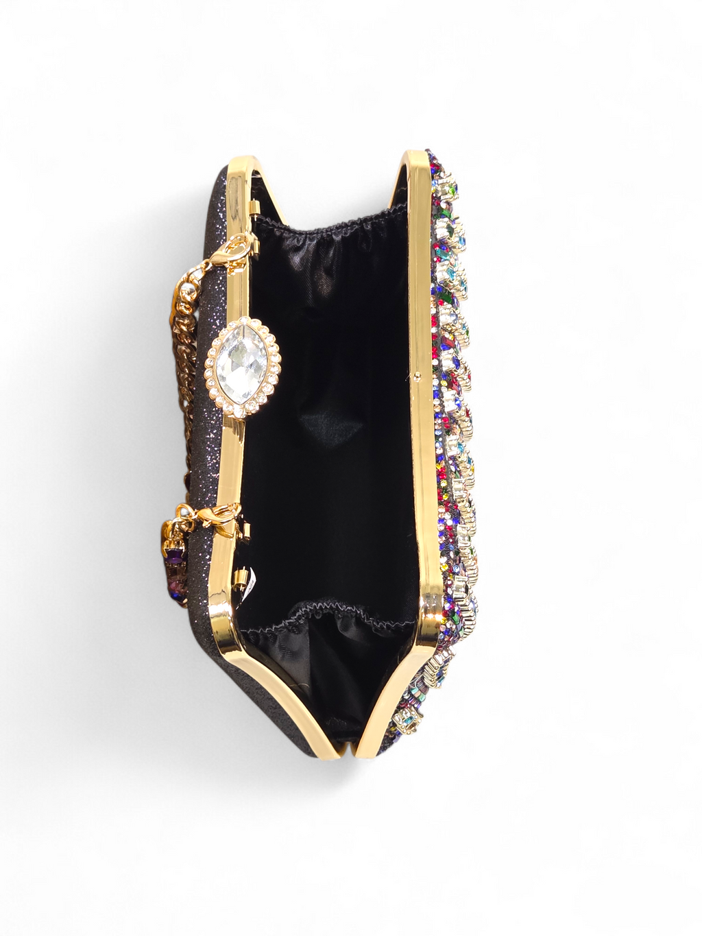 Bolsa Clutch Cristal Preto Colorido 1054