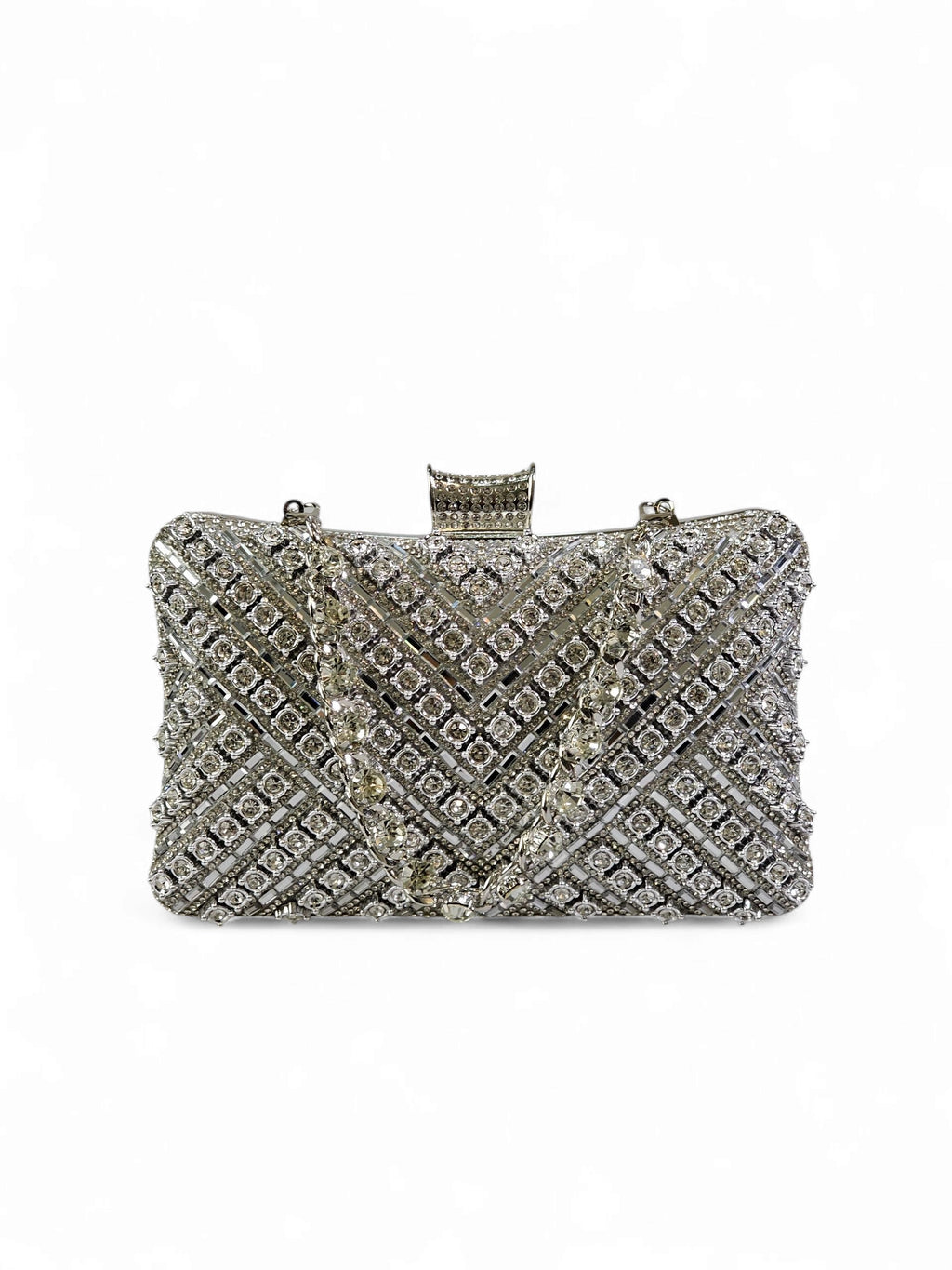 Bolsa Clutch Cristal Prata 010