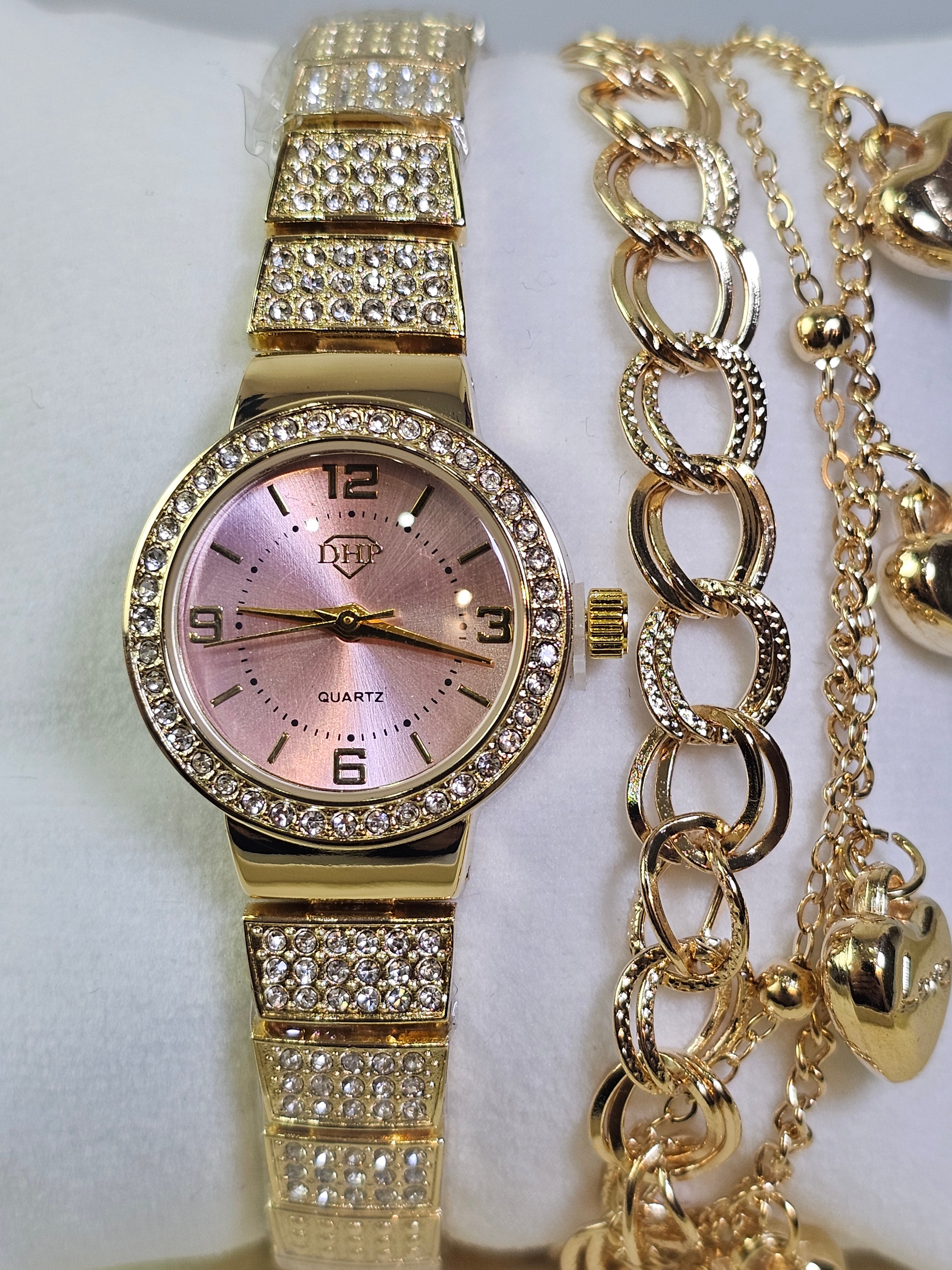 Relógio Prova d’Água com Pulseira Folheada 036