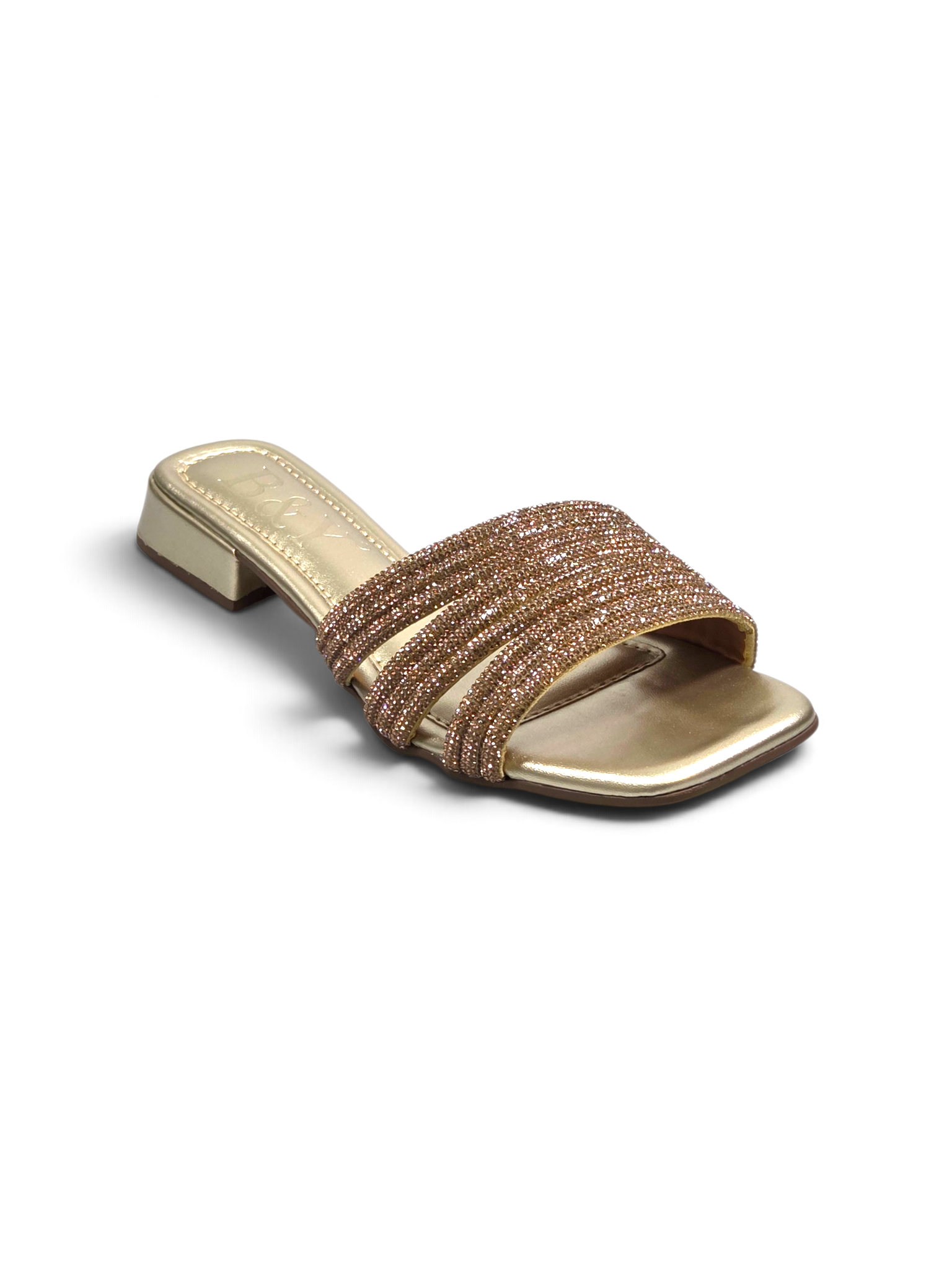 Tamanco 9866 Dourado Salto Baixo 2 cm