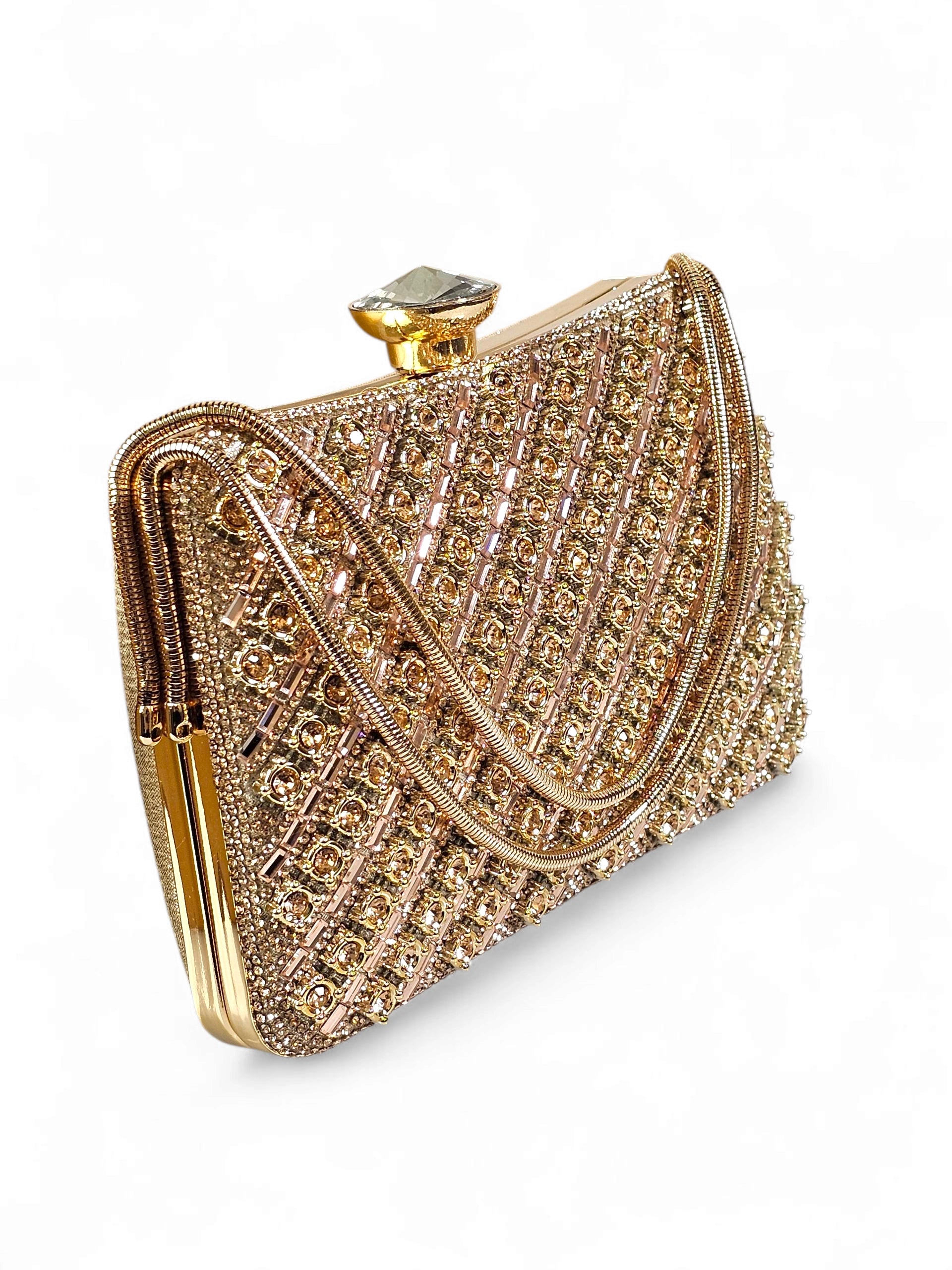 Bolsa Clutch Cristal Champagne 1013