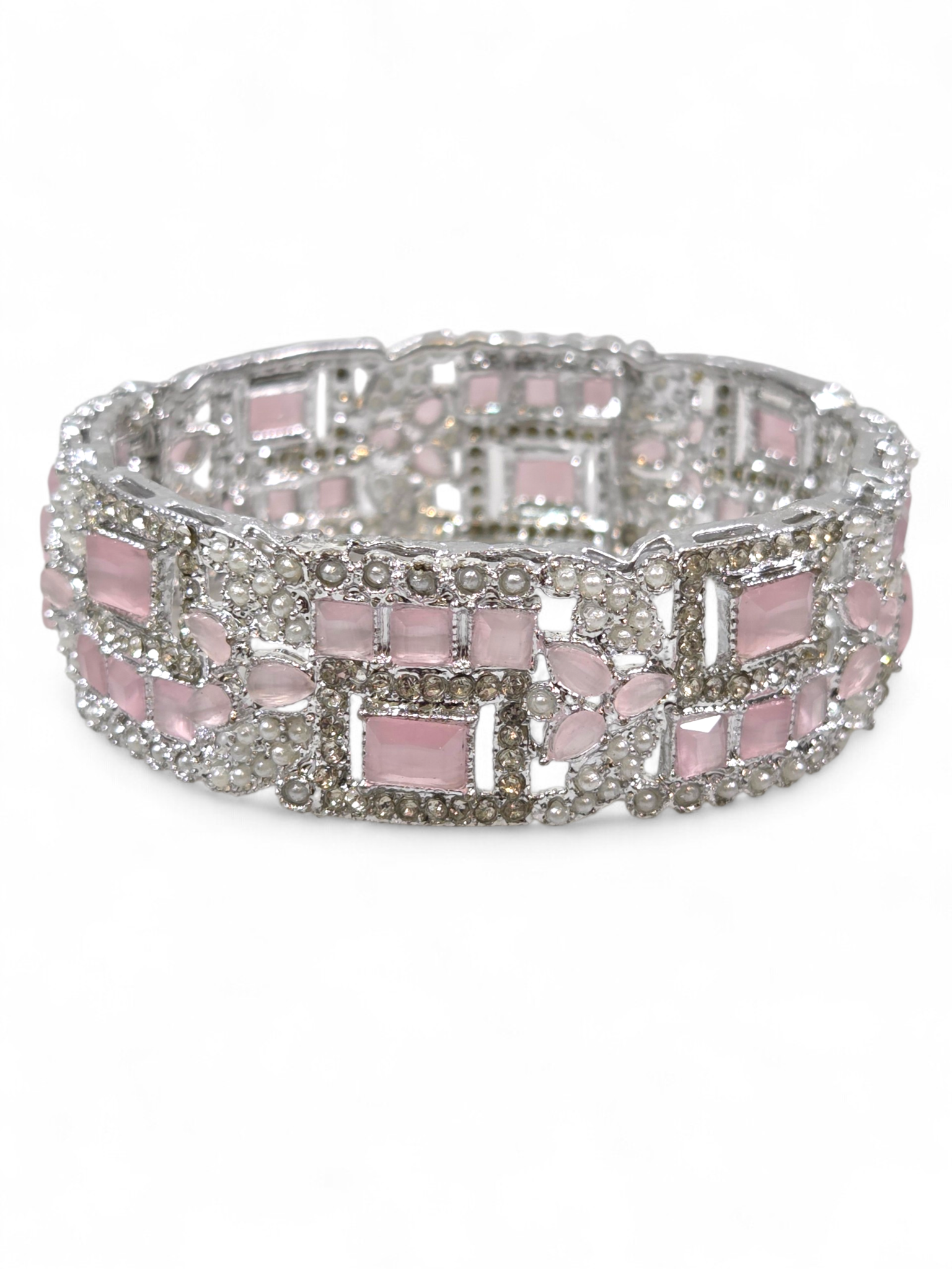 Bracelete Folheado Semi Joia Prata #1076