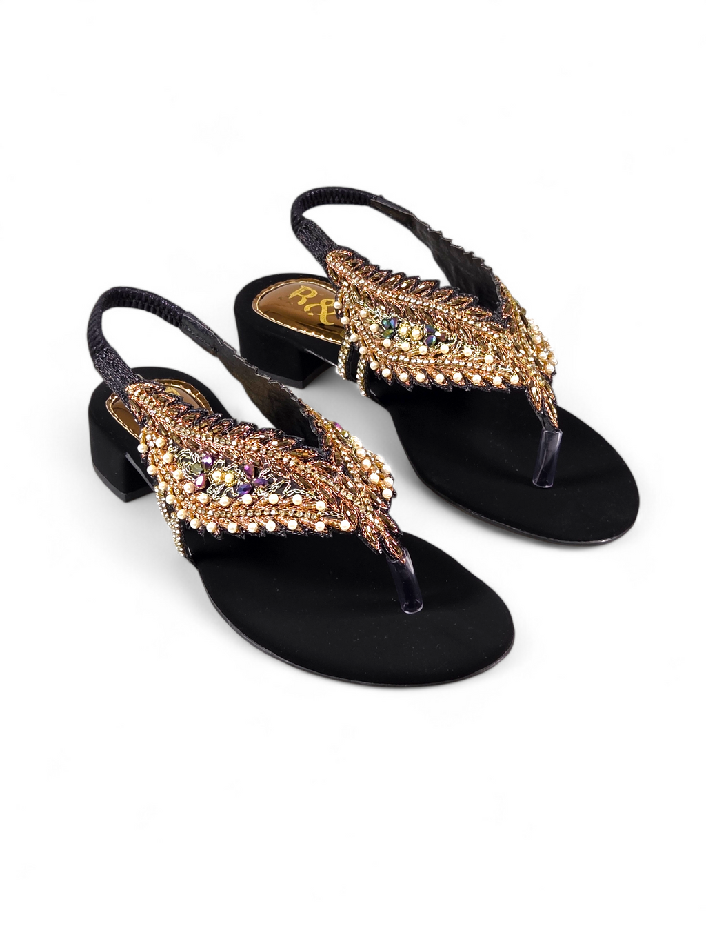 Sandália 9746 Preto Veludo Sem Salto