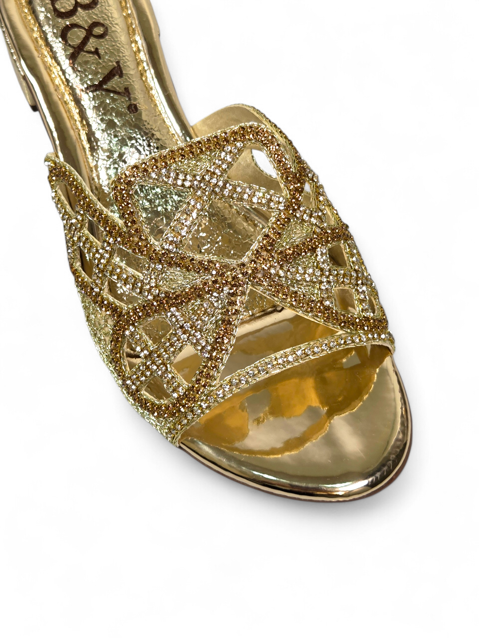 Tamanco 9781 Dourado Salto Bloco 3 cm