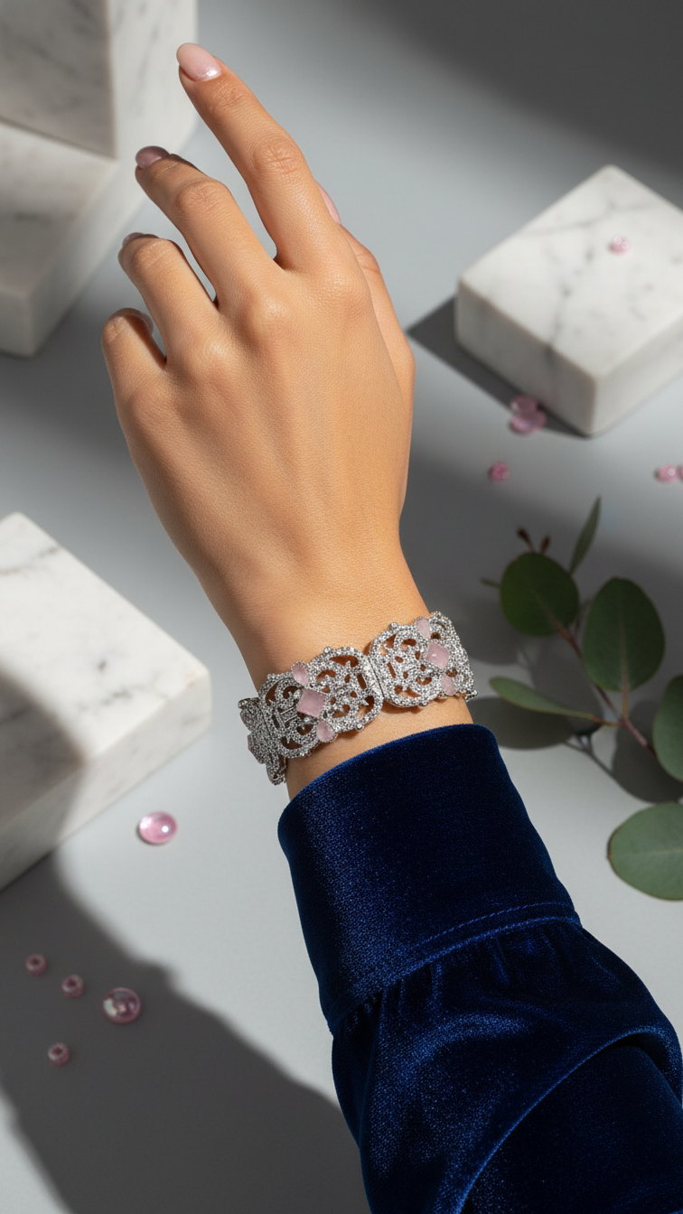 Bracelete Prata Semi Joia 1007