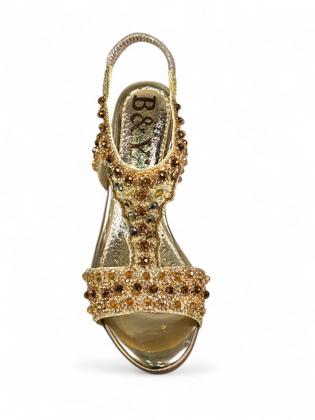 Sandália 9458 Dourado Com Salto Alto 6cm