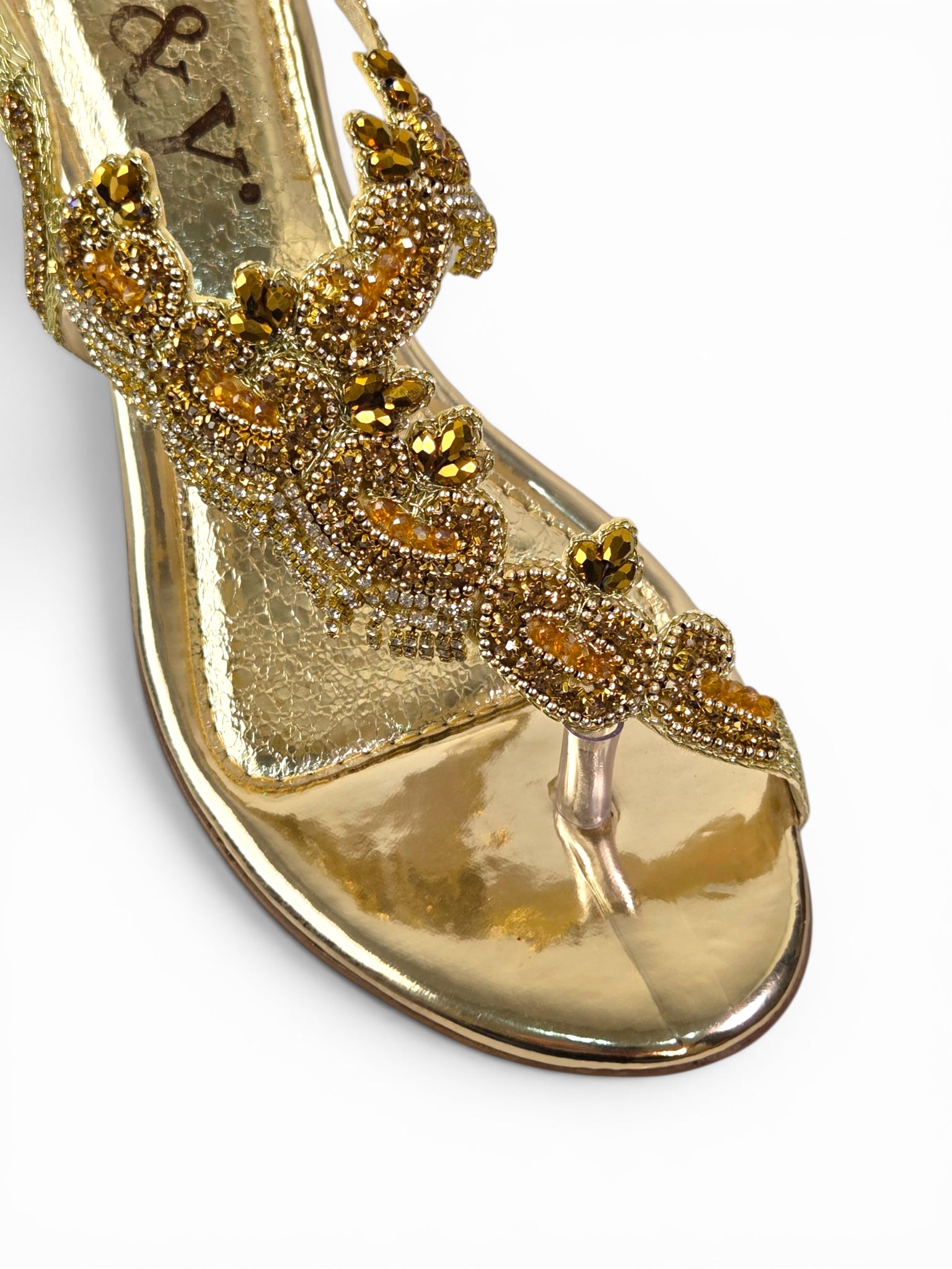 Sandália 9803 Dourado Salto Bloco 3 cm
