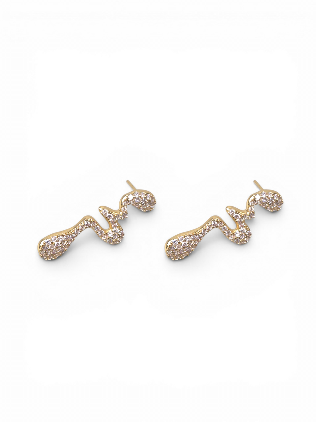 Brinco Cristal Zirconia Dourado #2043