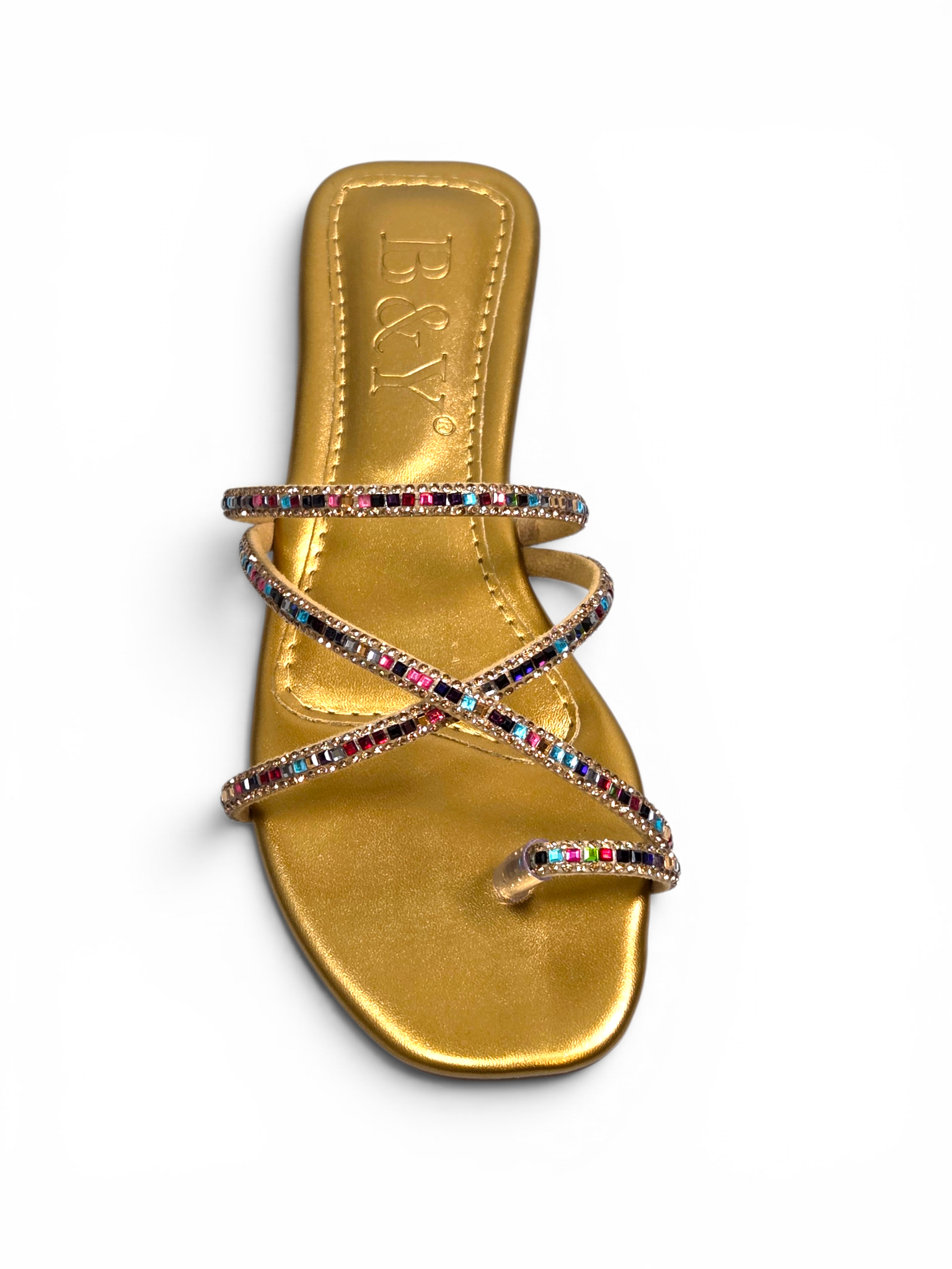 Chinelo 6101 Dourado Colorido Sem Salto