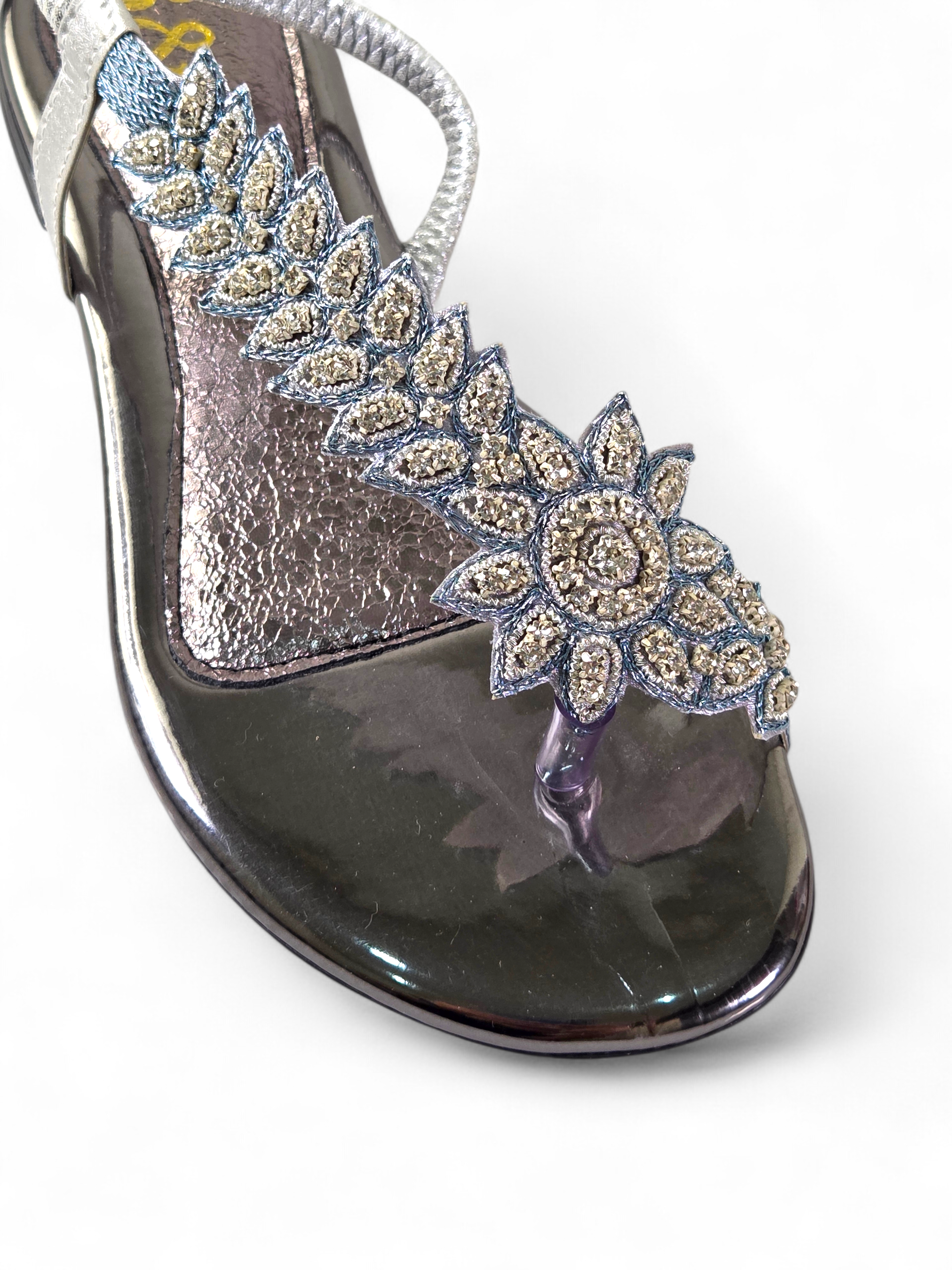 Sandália 1056 Prata Sem Salto