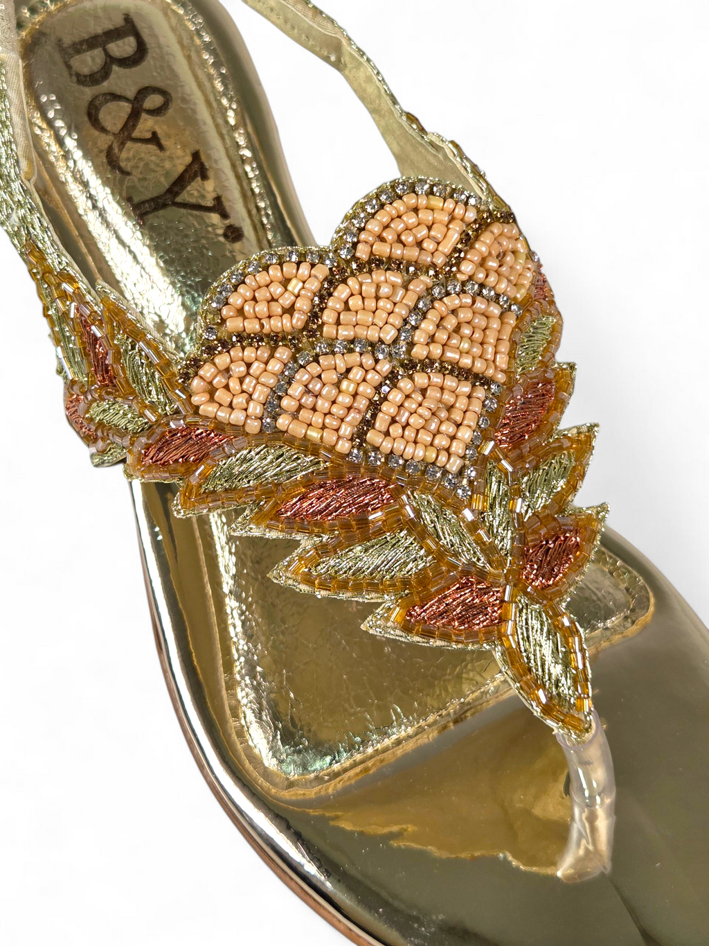 Sandália 9411 Dourado Com Salto Bloco 3cm