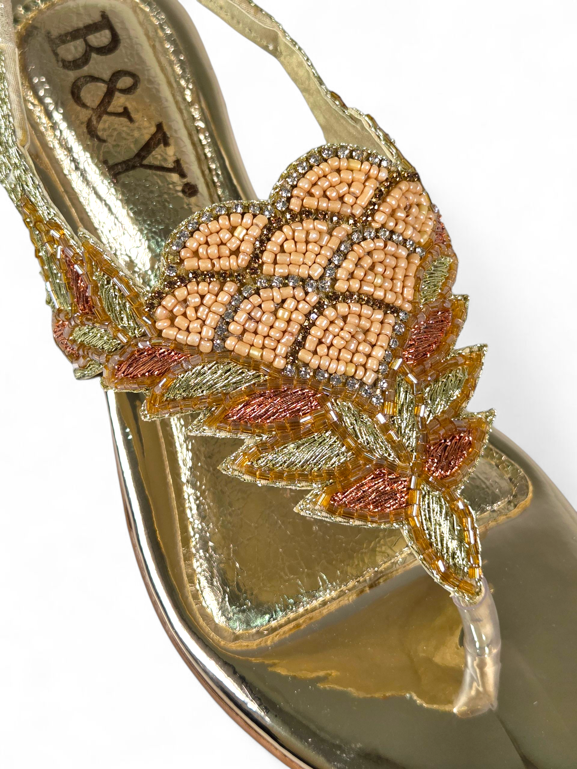 Sandália 9411 Dourado Com Salto Bloco 3cm