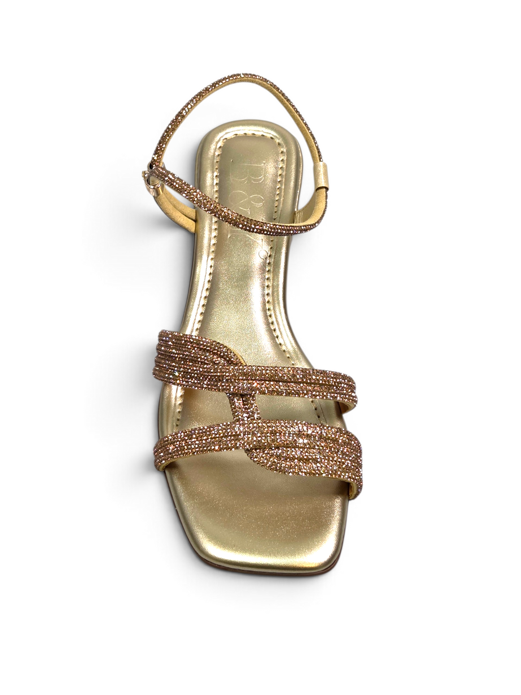 Sandália 9870 Dourado Salto Baixo 2 cm