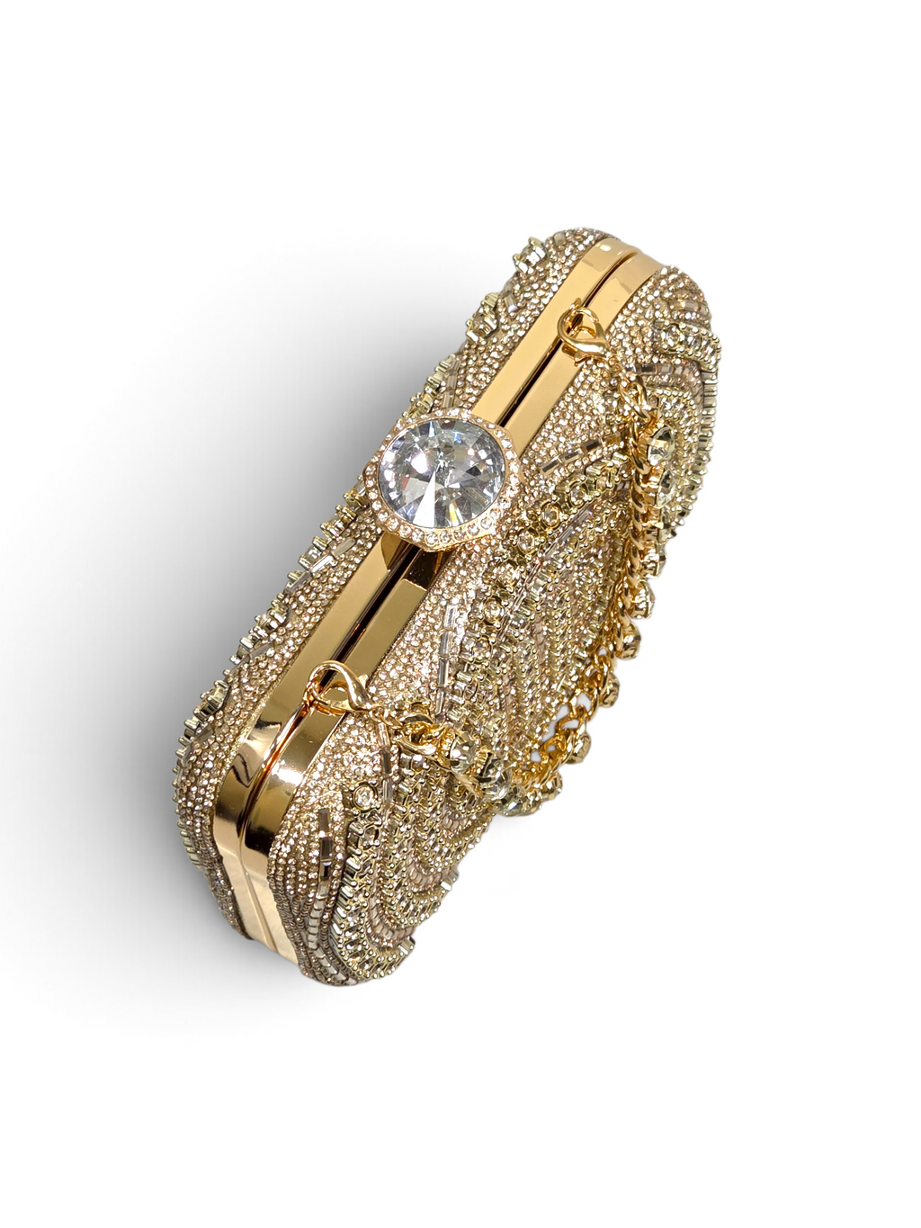 Bolsa Classic Clutch Cristal Dourado 1097