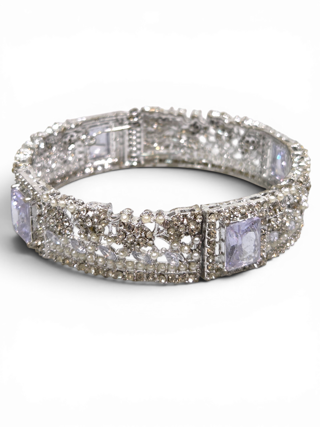 Bracelete Folheado Semi Joia Prata #2025