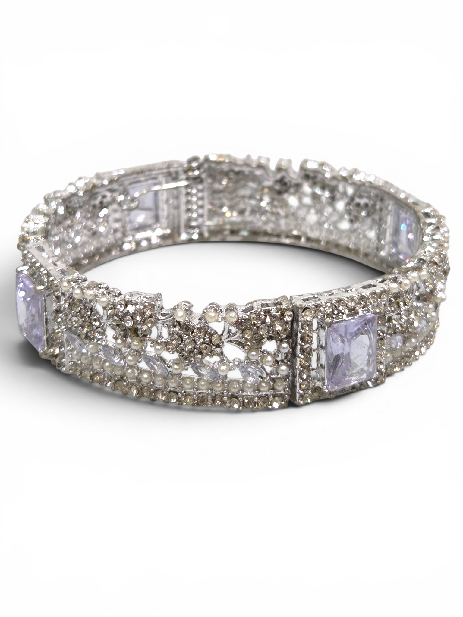 Bracelete Folheado Semi Joia Prata #2025