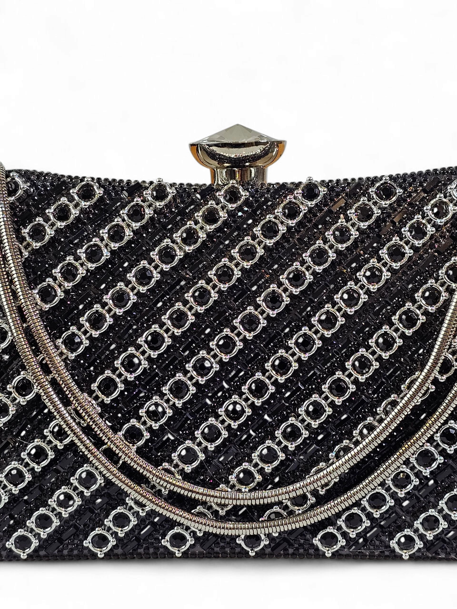 Bolsa Clutch Cristal Preto 011