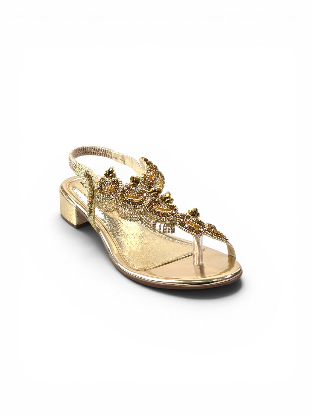 Sandália 9803 Dourado Salto Bloco 3 cm