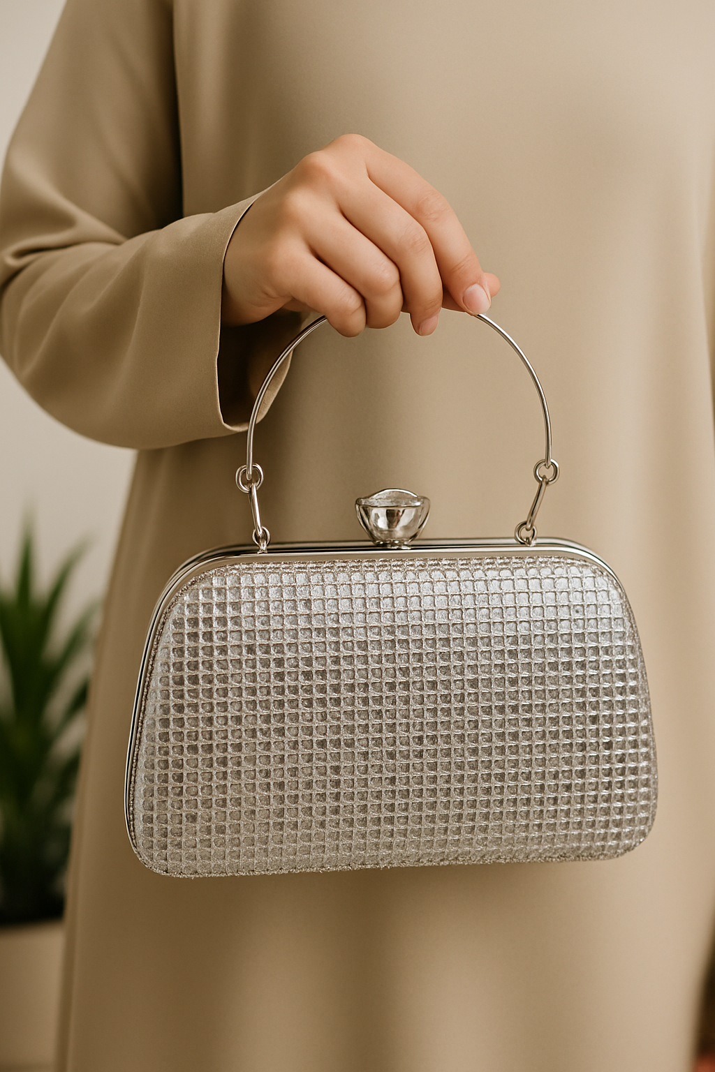 Bolsa Clutch Cristal Prata 1006