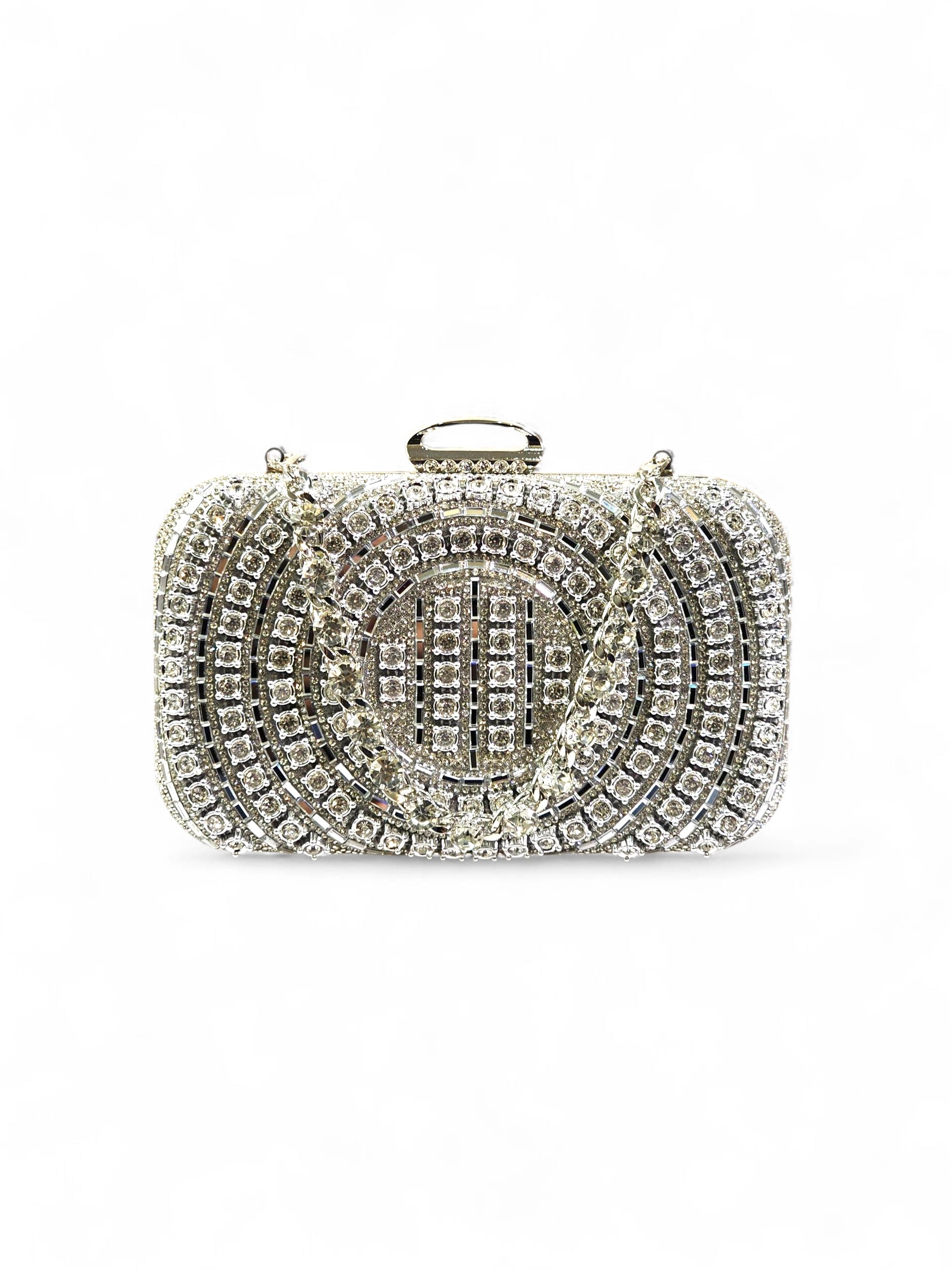 Bolsa Clutch Cristal Prata 1023