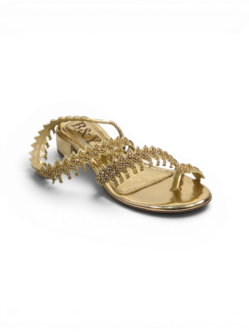 Sandália 9265 Dourado Luxo Com Salto Bloco 3cm