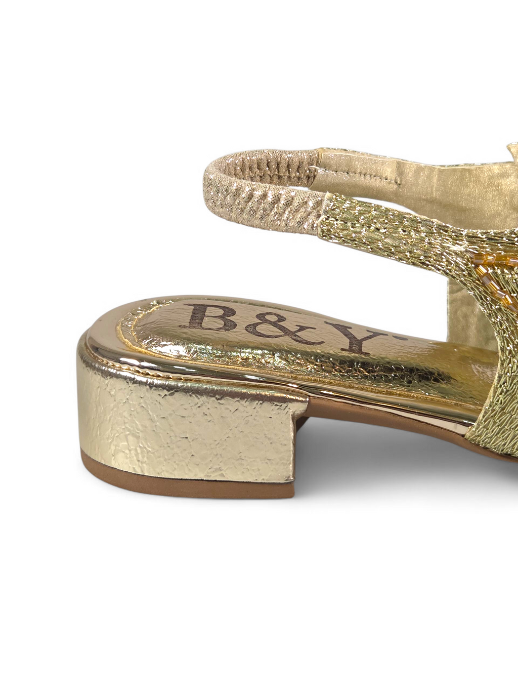 Sandália 9411 Dourado Com Salto Bloco 3cm