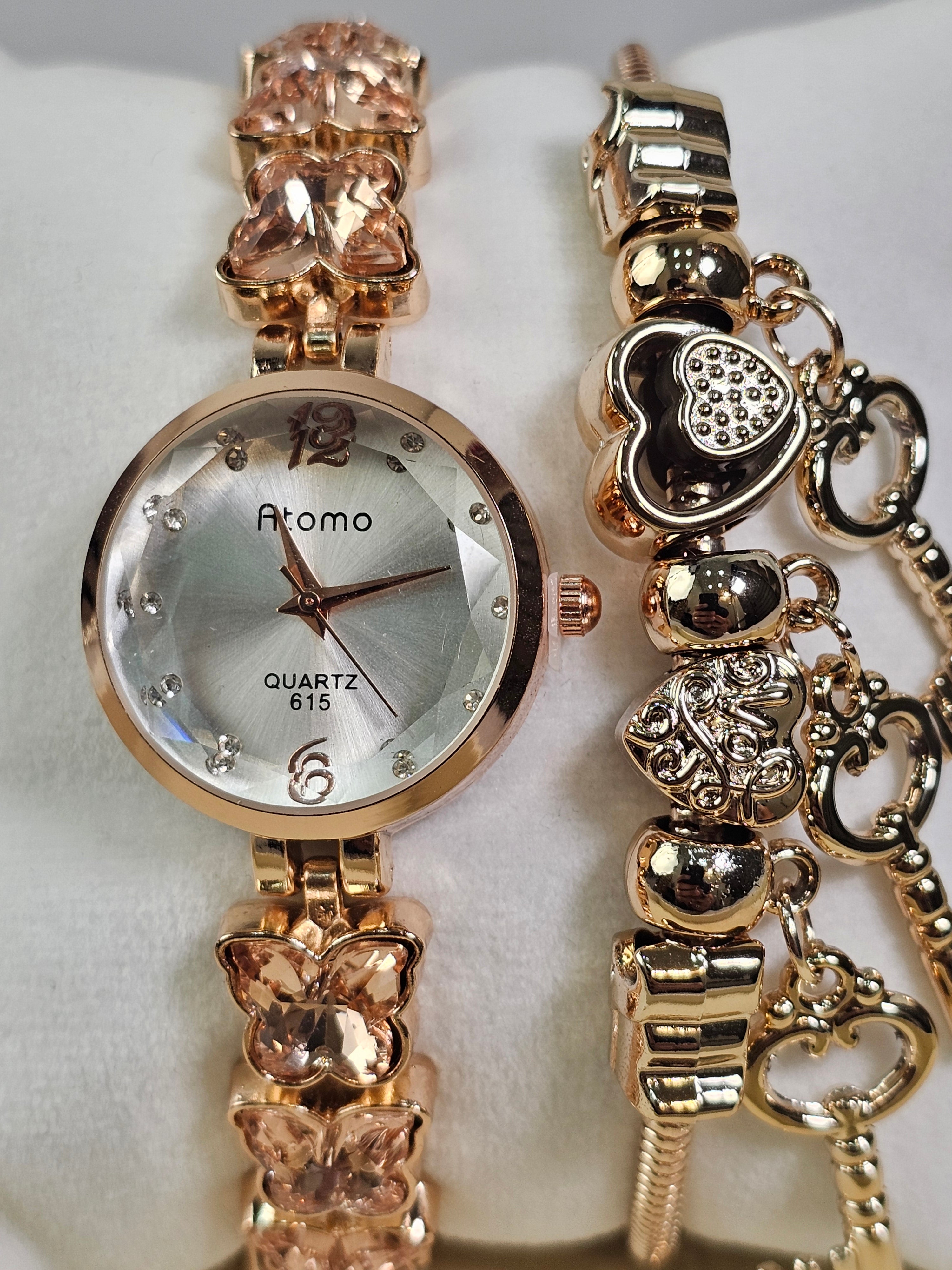 Relógio Prova d’Água com Pulseira Folheada 042