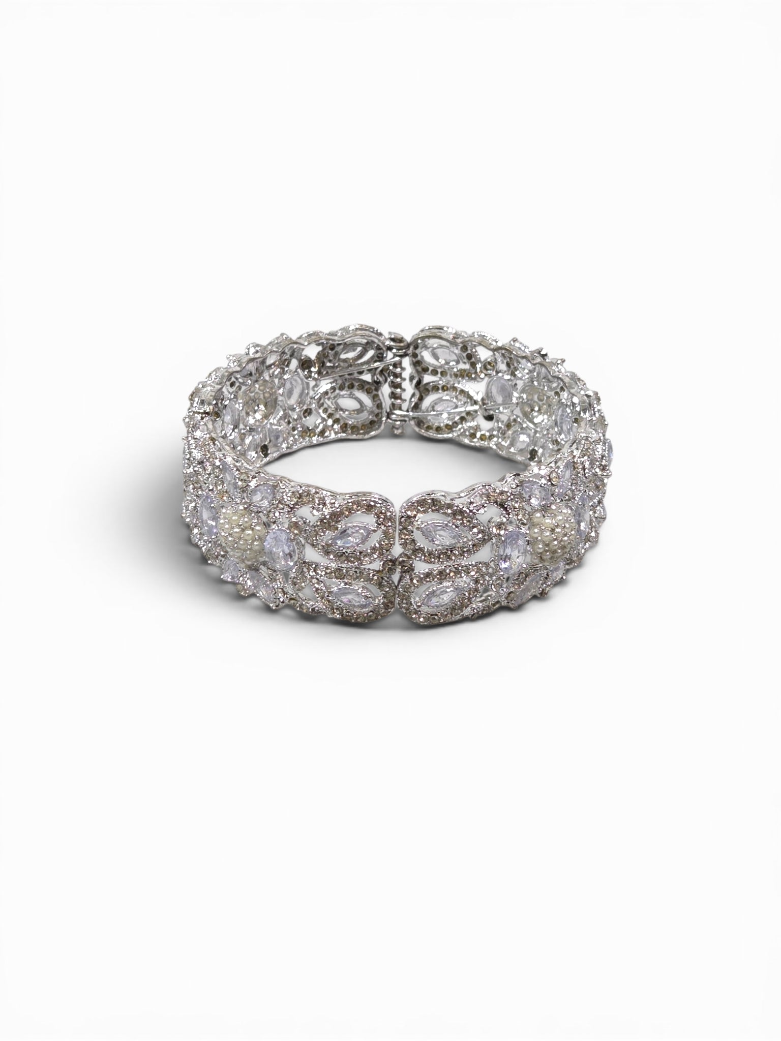 Bracelete Folheado Semi Joia Prata #1093