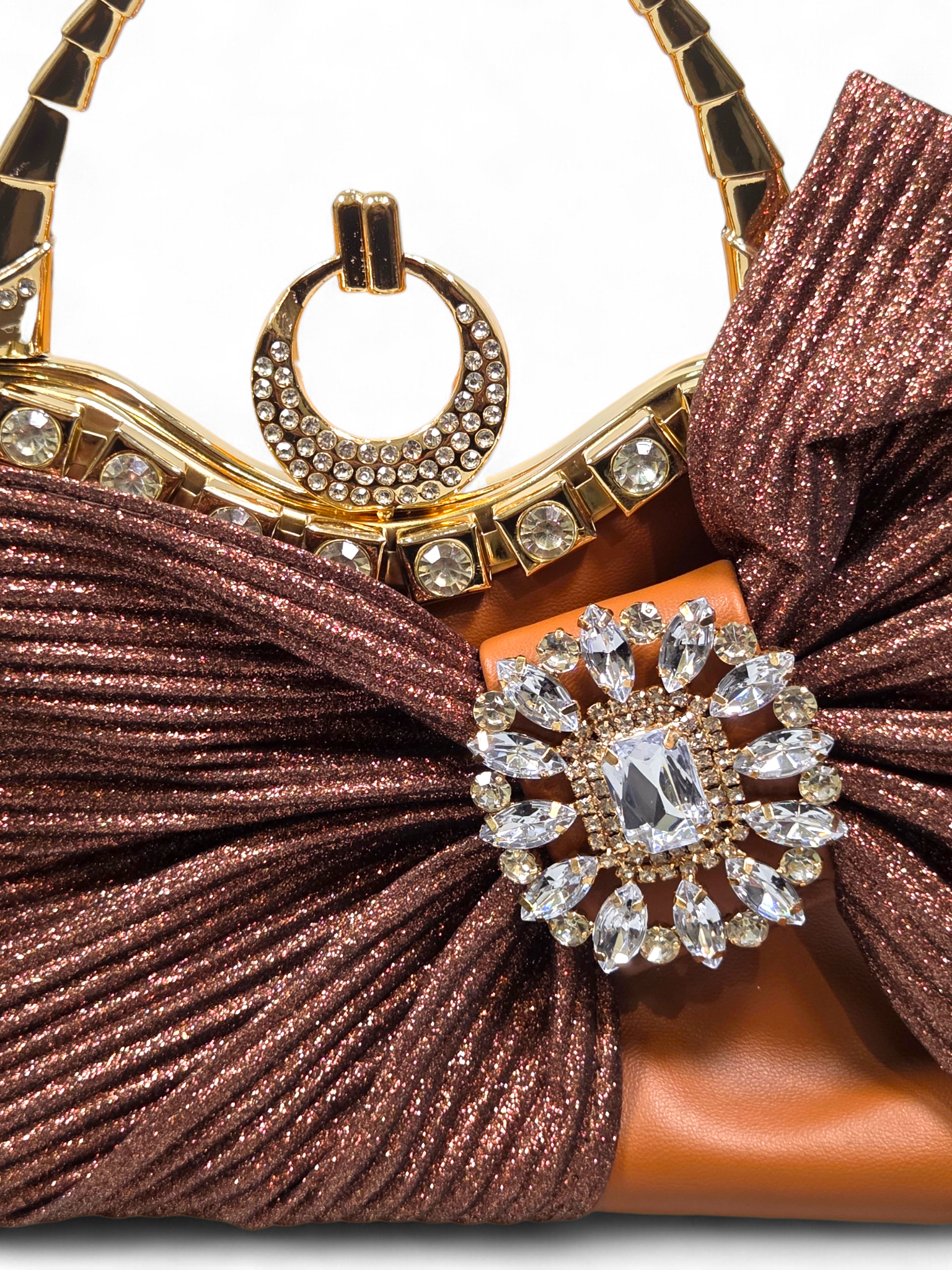 Bolsa Clutch Cristal Marrom 1081