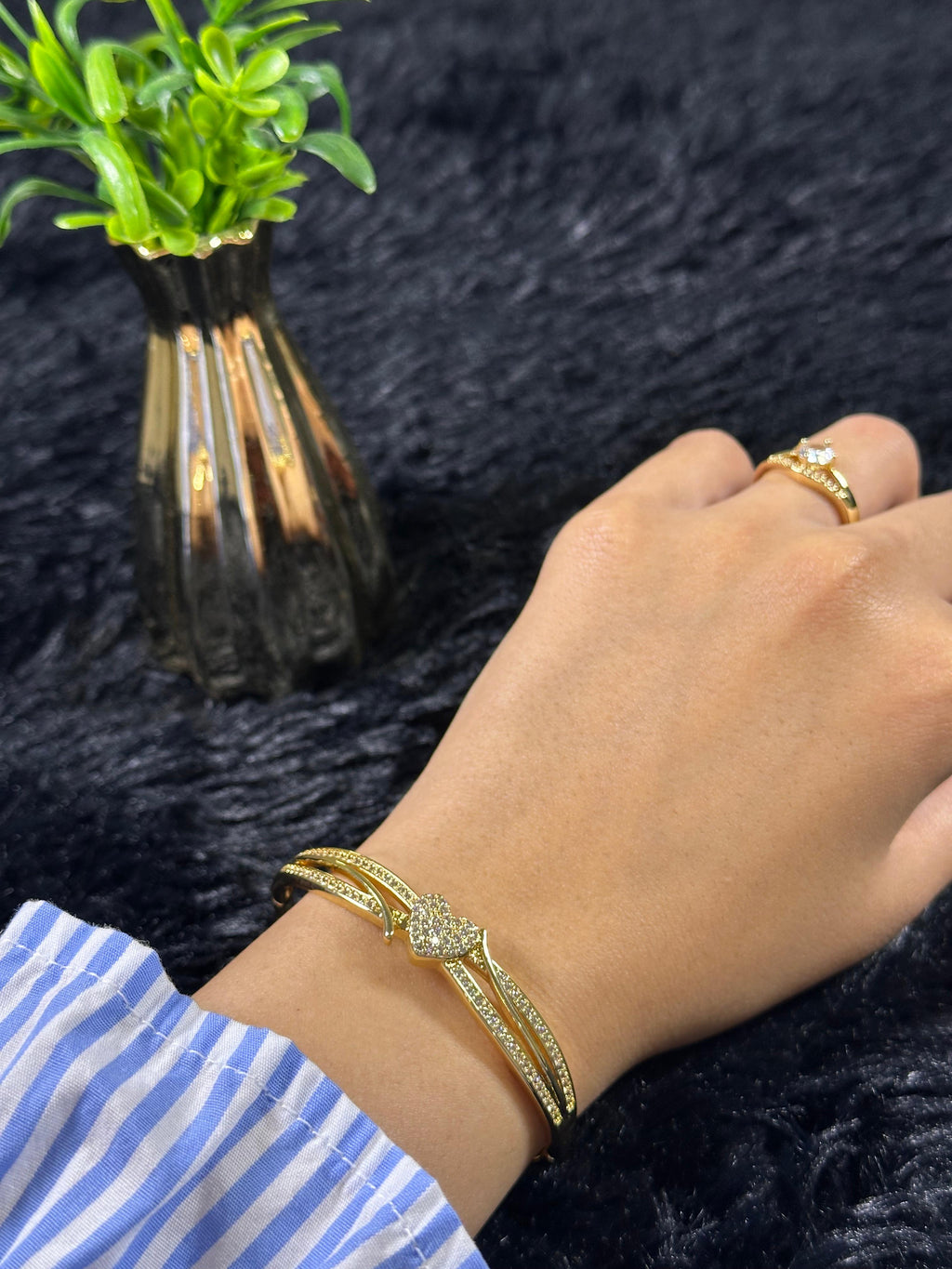 Pulseira Cristal Zirconia Dourada 019