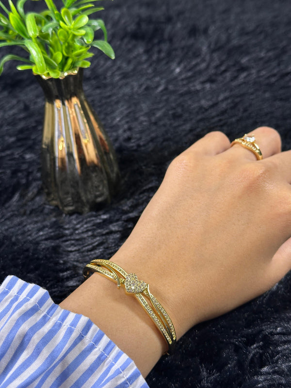 Pulseira Cristal Zirconia Dourada 019