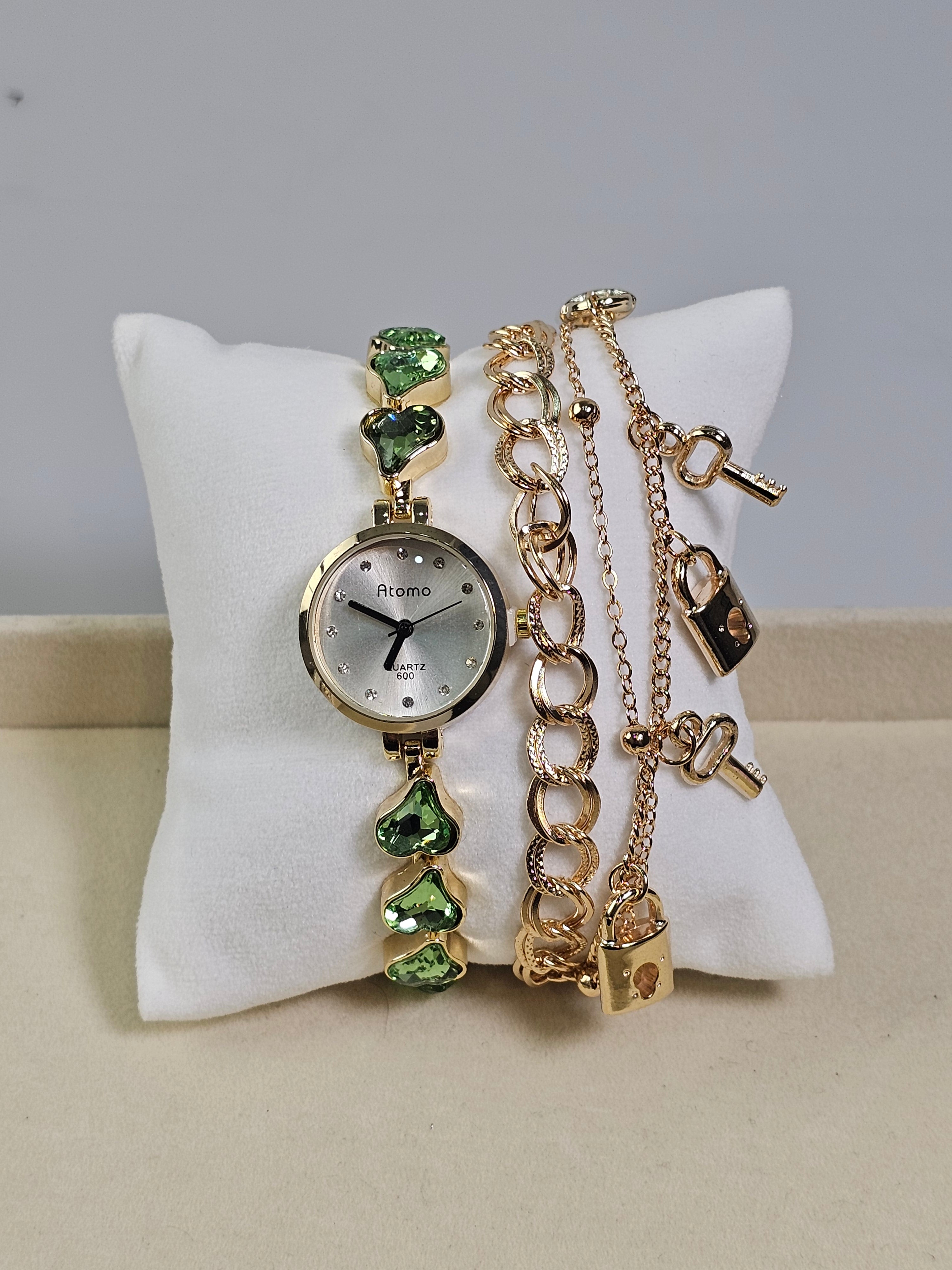 Relógio Prova d’Água com Pulseira Folheada 026